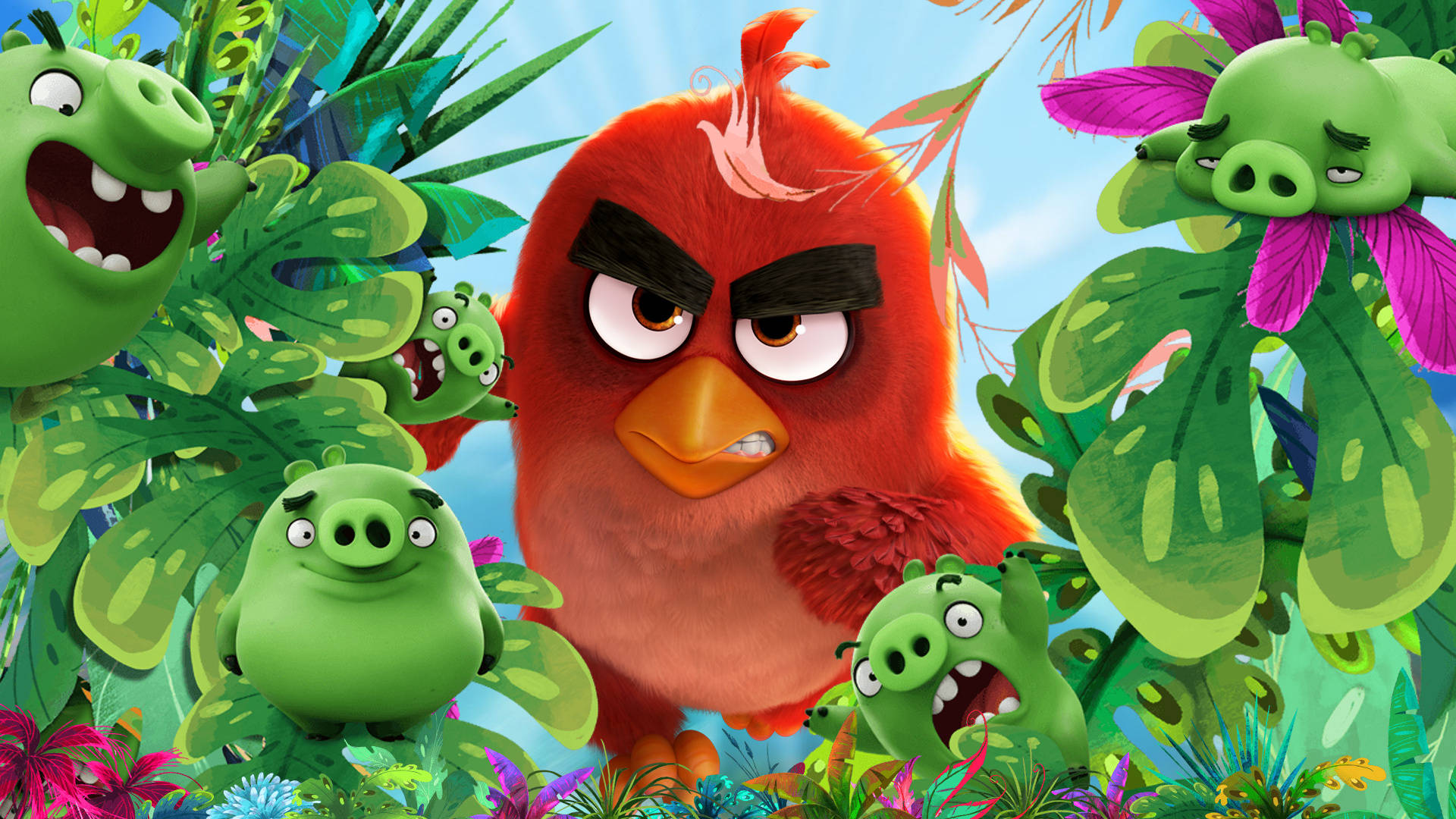 Pigs Vs Bird From The Angry Birds Movie Background