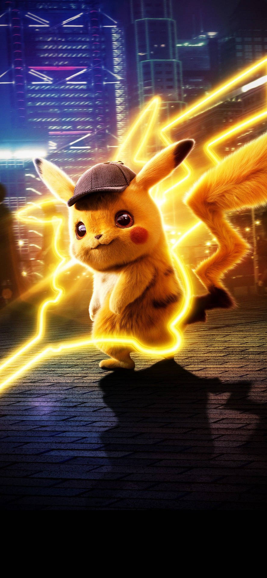 Pikachu 3d Detective Pikachu With Lightning Background