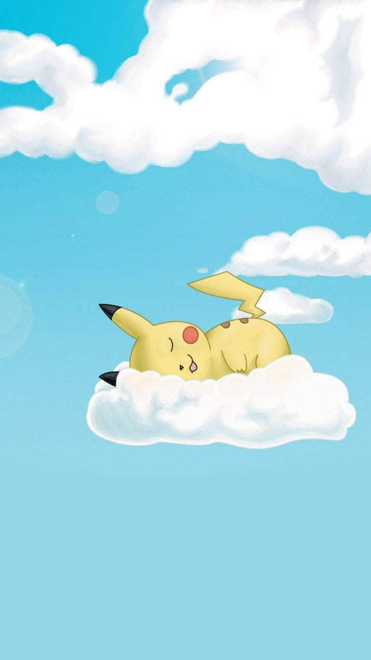 Pikachu 3d Pokémon Sleeping On Cloud Background