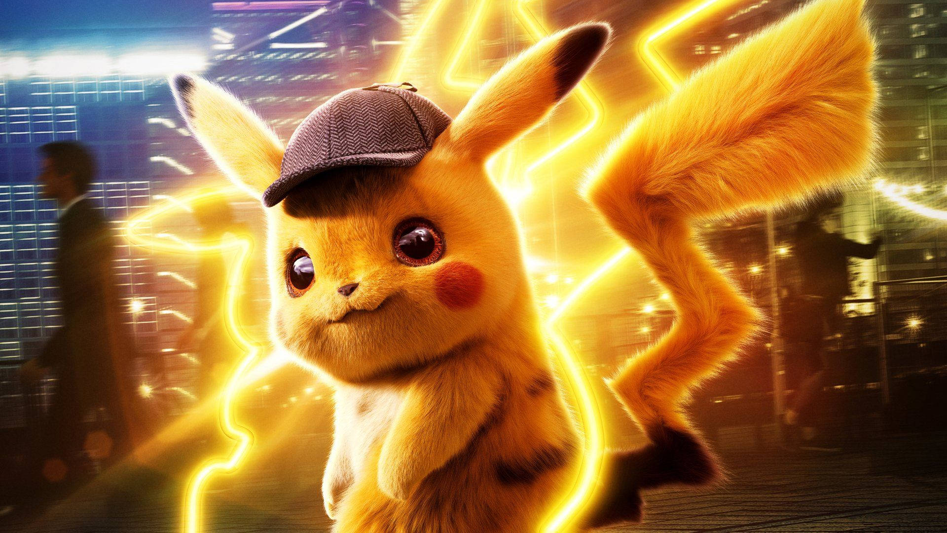 Pikachu 3d Sparkling With Electricity Background
