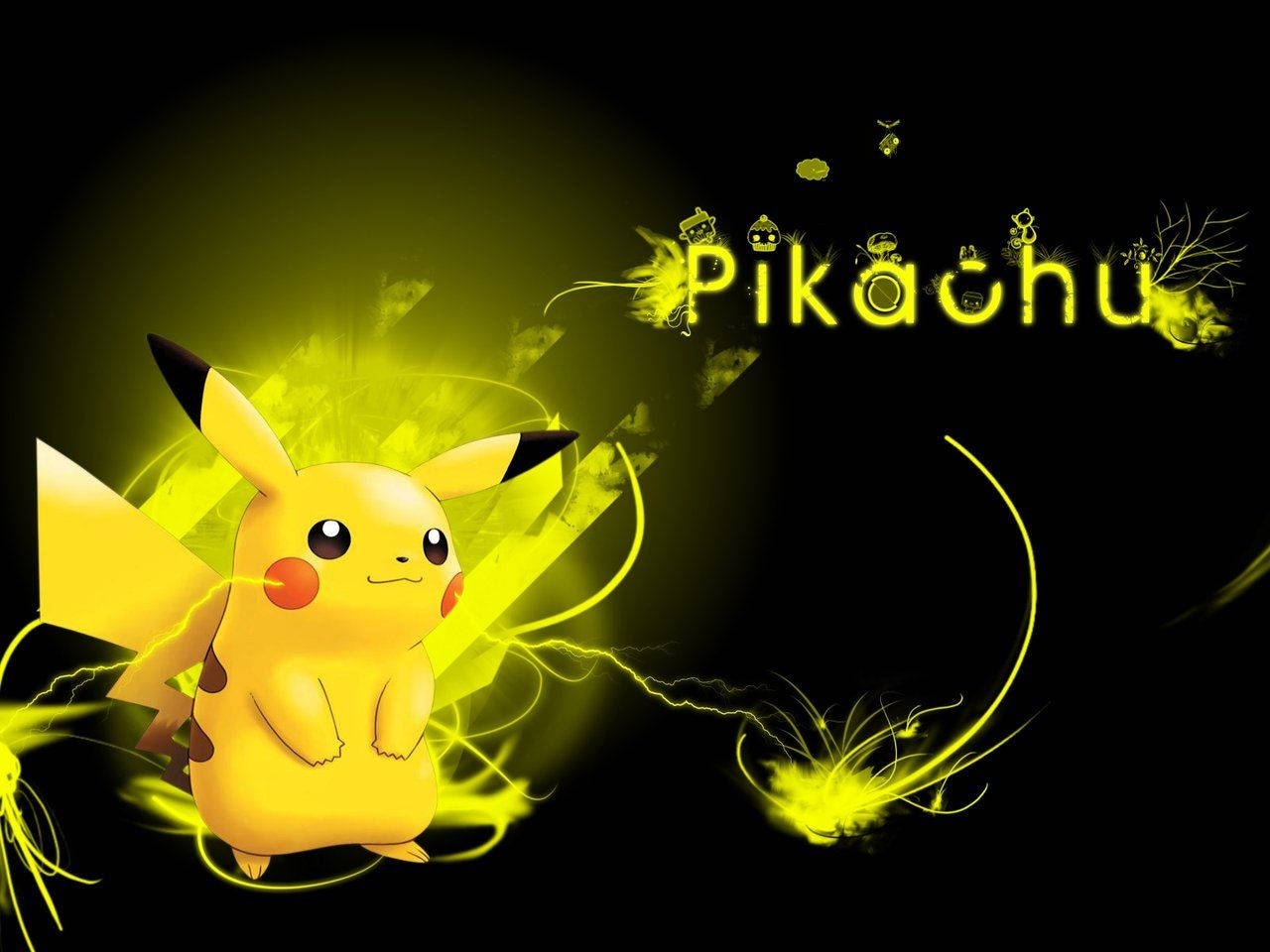 Pikachu 3d With Yellow Electricity Background