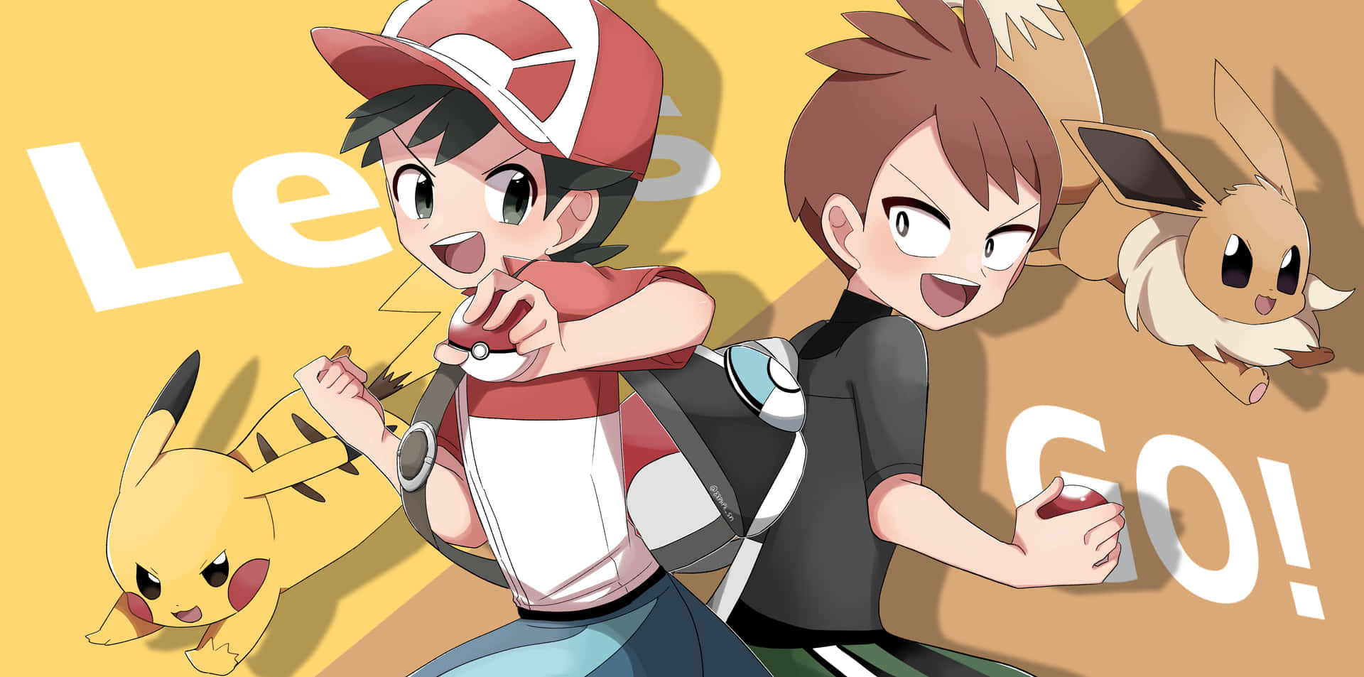 Pikachu And Eevee, Two Cute And Beloved Pokemon. Background