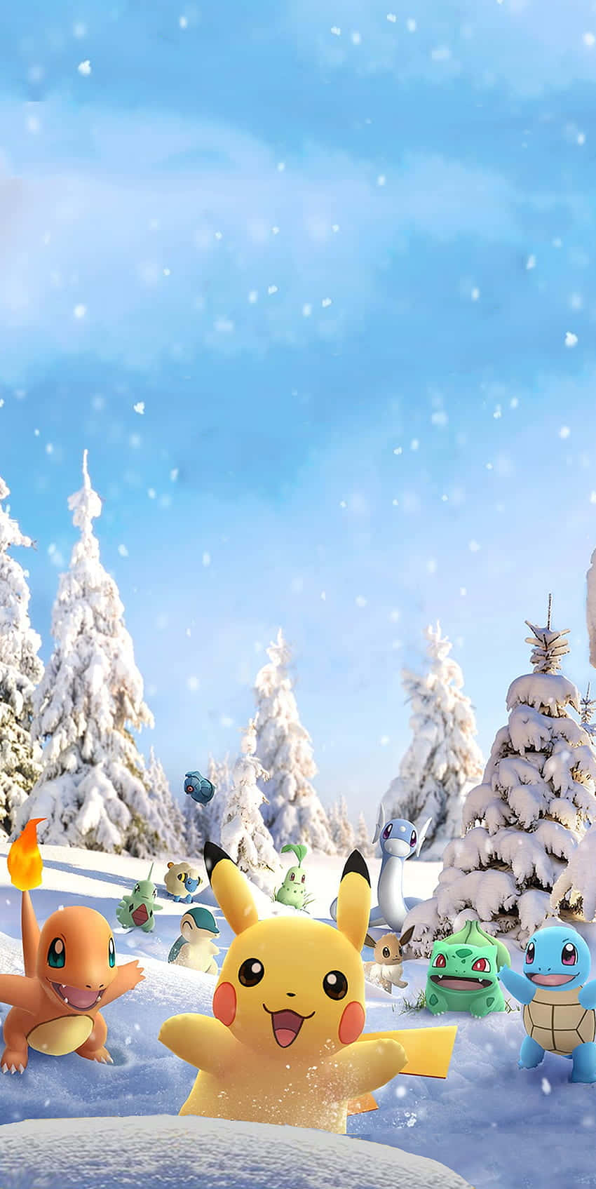Pikachu Celebrates Christmas Background