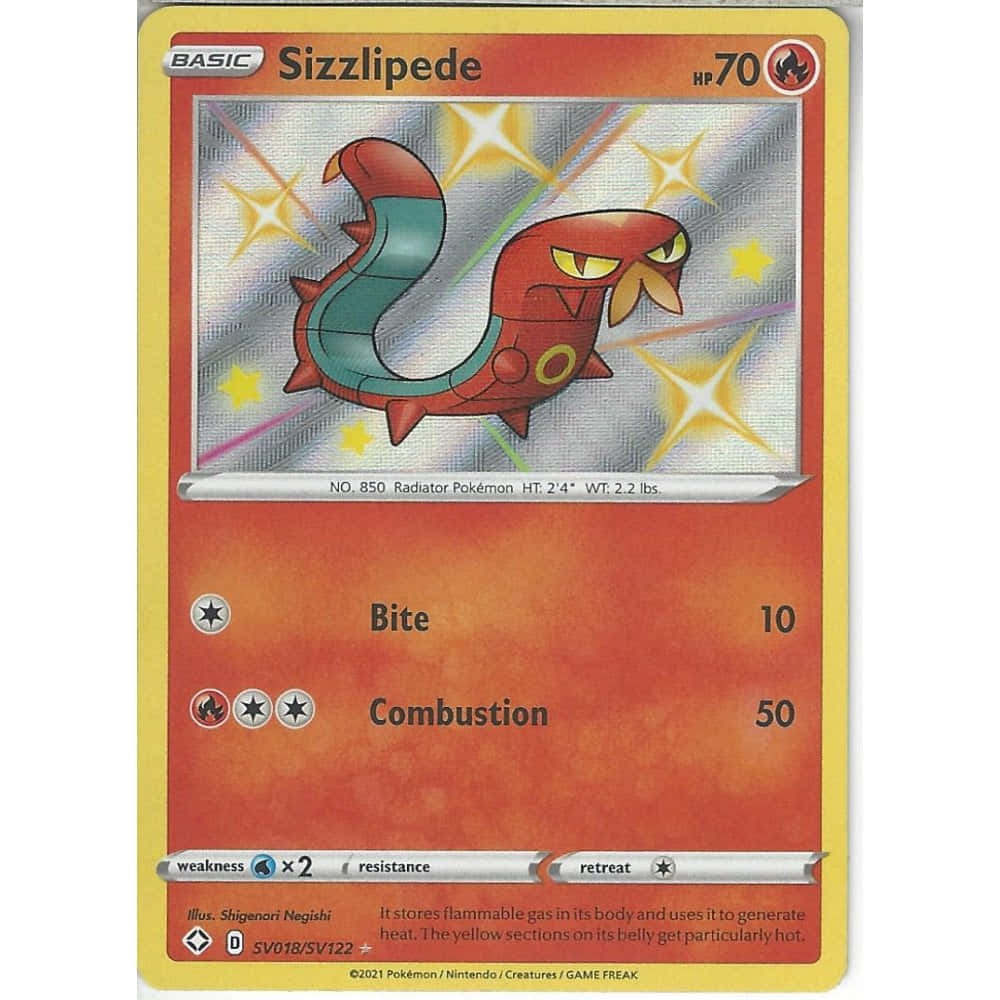 Pikachu Cosplaying As Sizzlipede – A Classic Pokémon Card Background