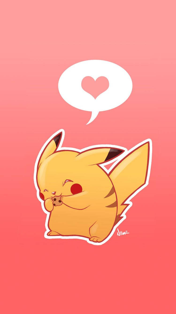 Pikachu Pink Heart Background