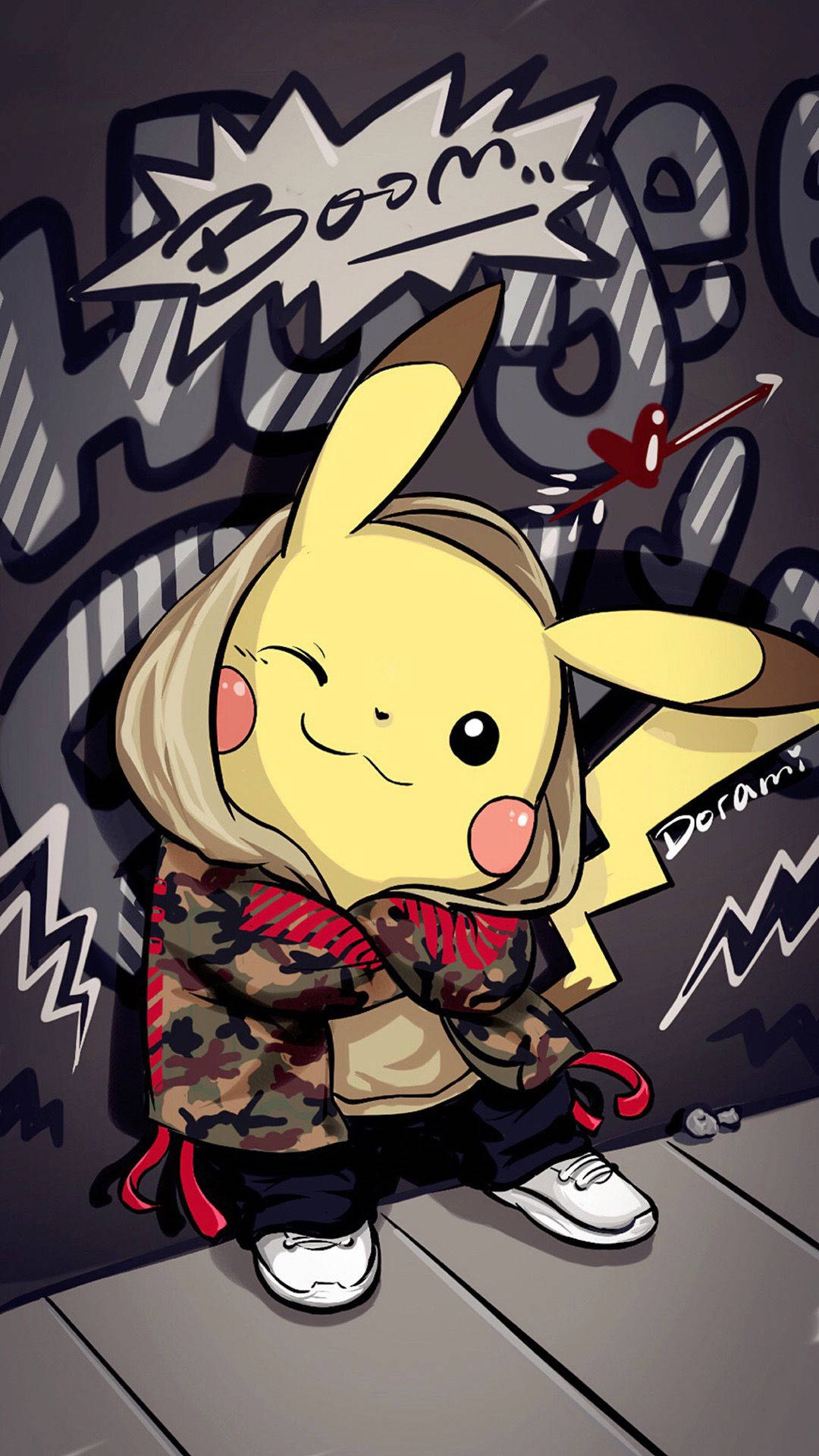 Pikachu With Graffiti Art Background