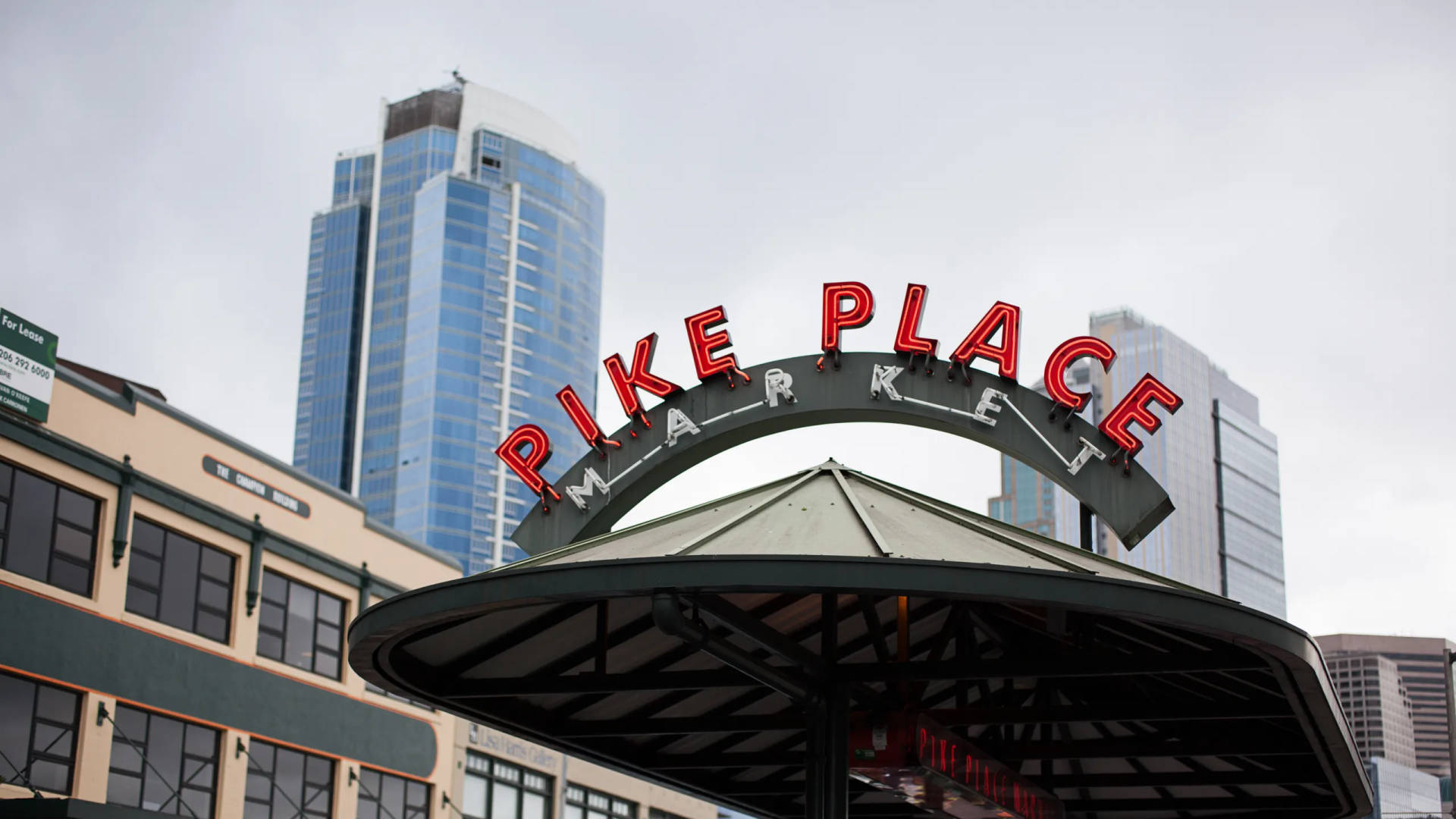 Pike Place Market Establishment Sign Background