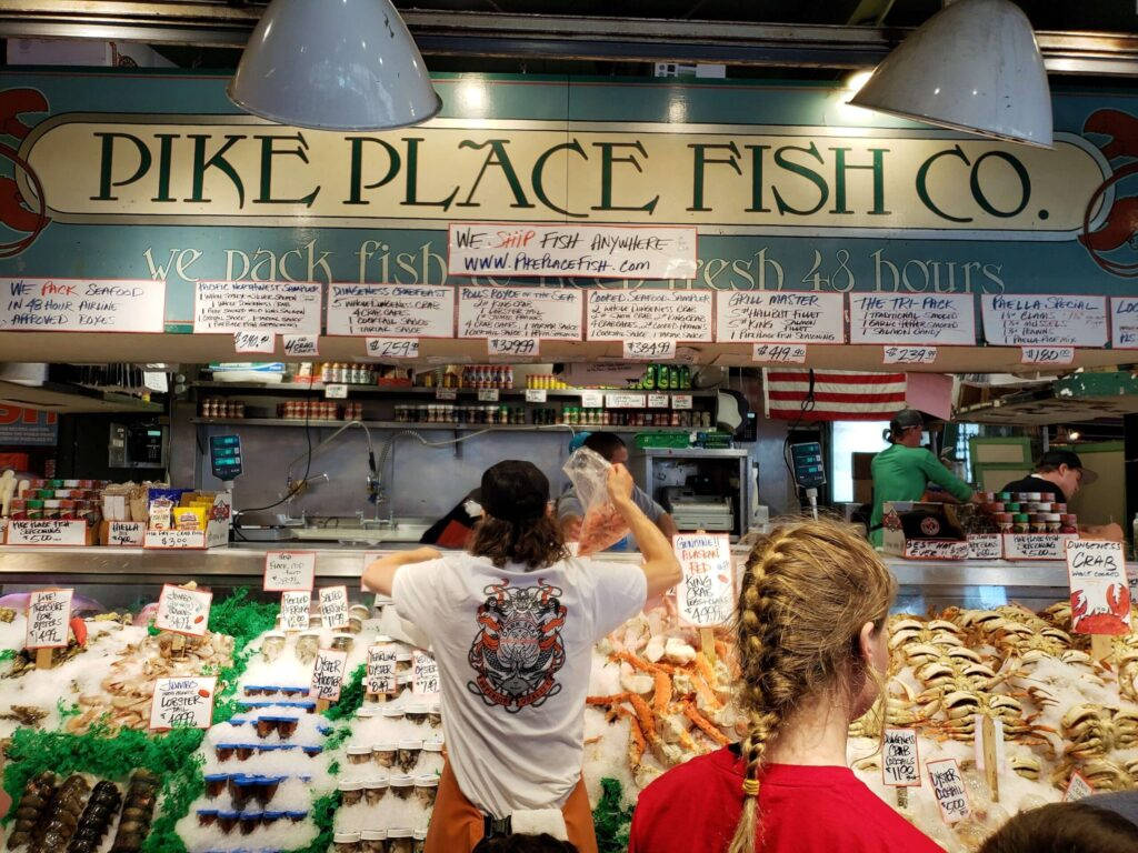 Pike Place Market Fish Shop Background