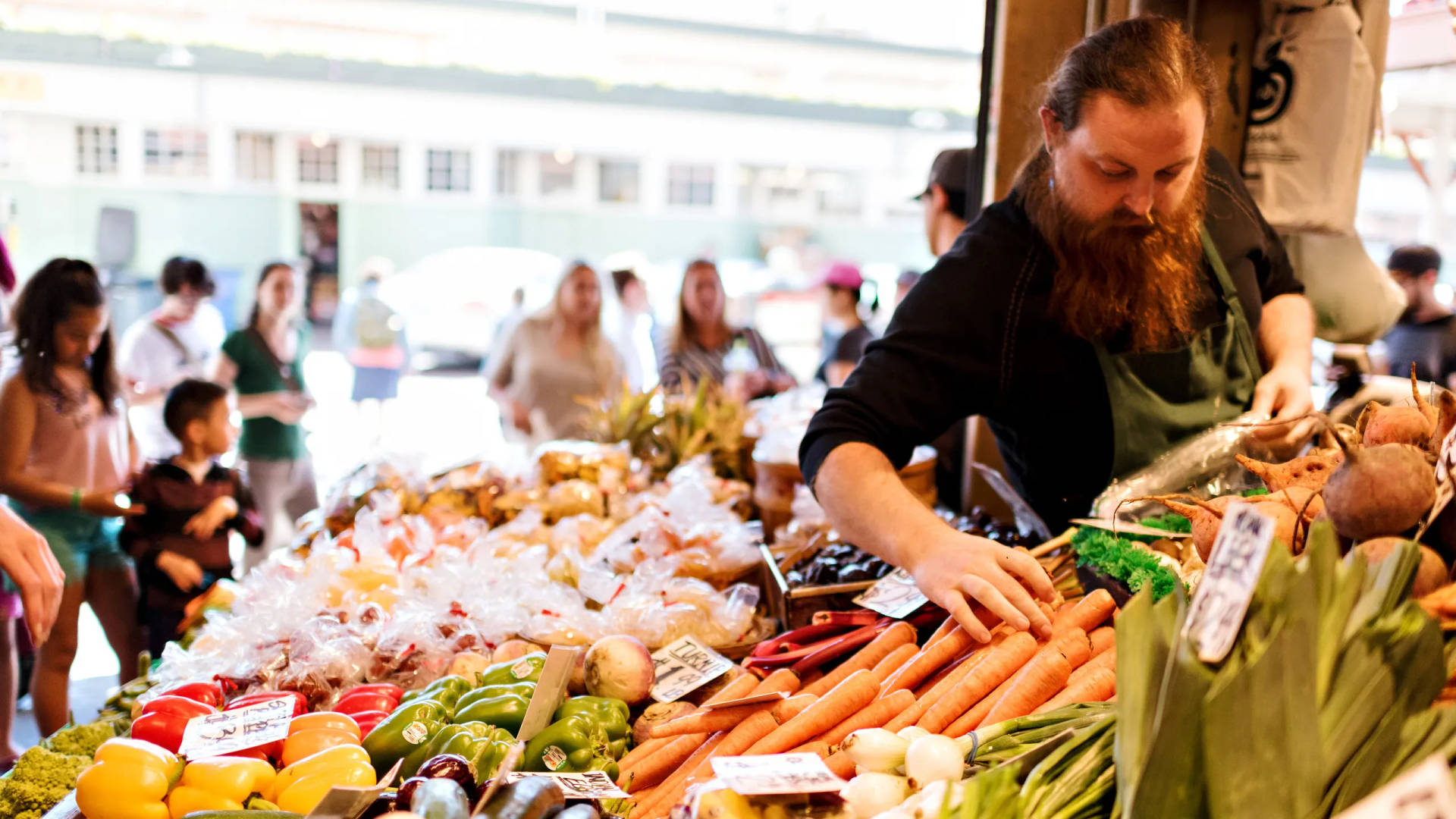 Pike Place Market Fresh Produce Stall