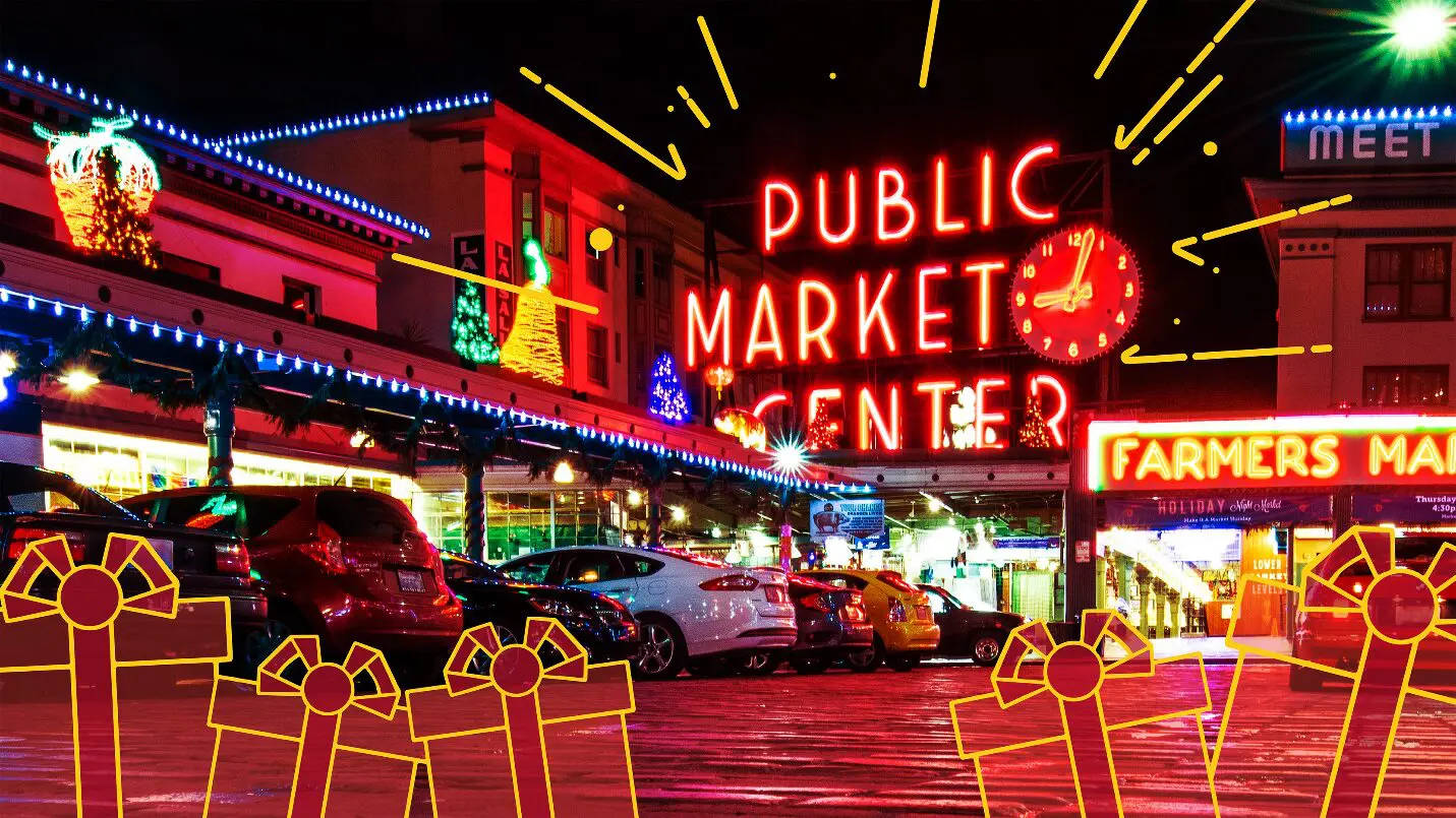 Pike Place Market Holiday Edit Background