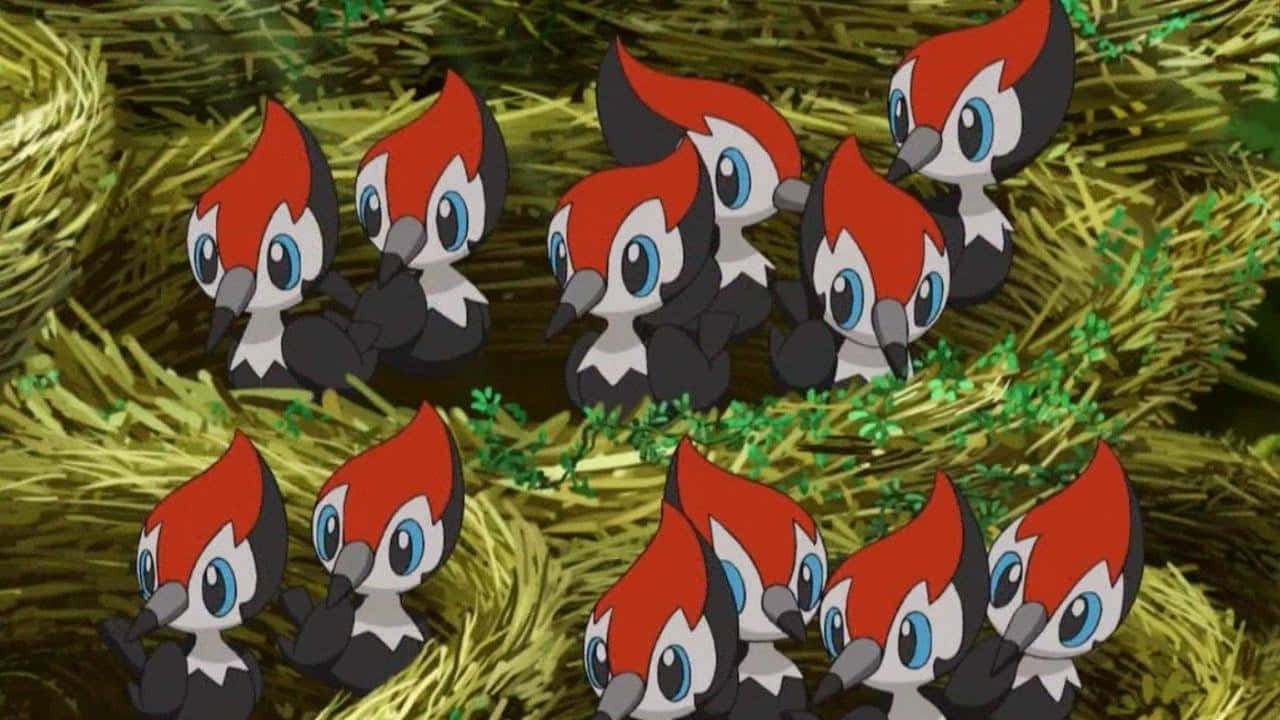 Pikipek Babies On Nests Background