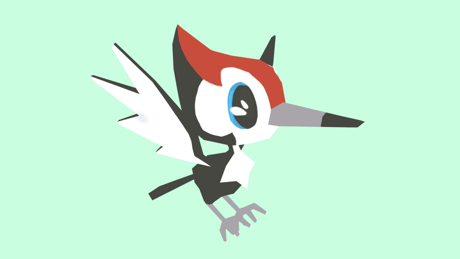 Pikipek In Mint-colored Background Background