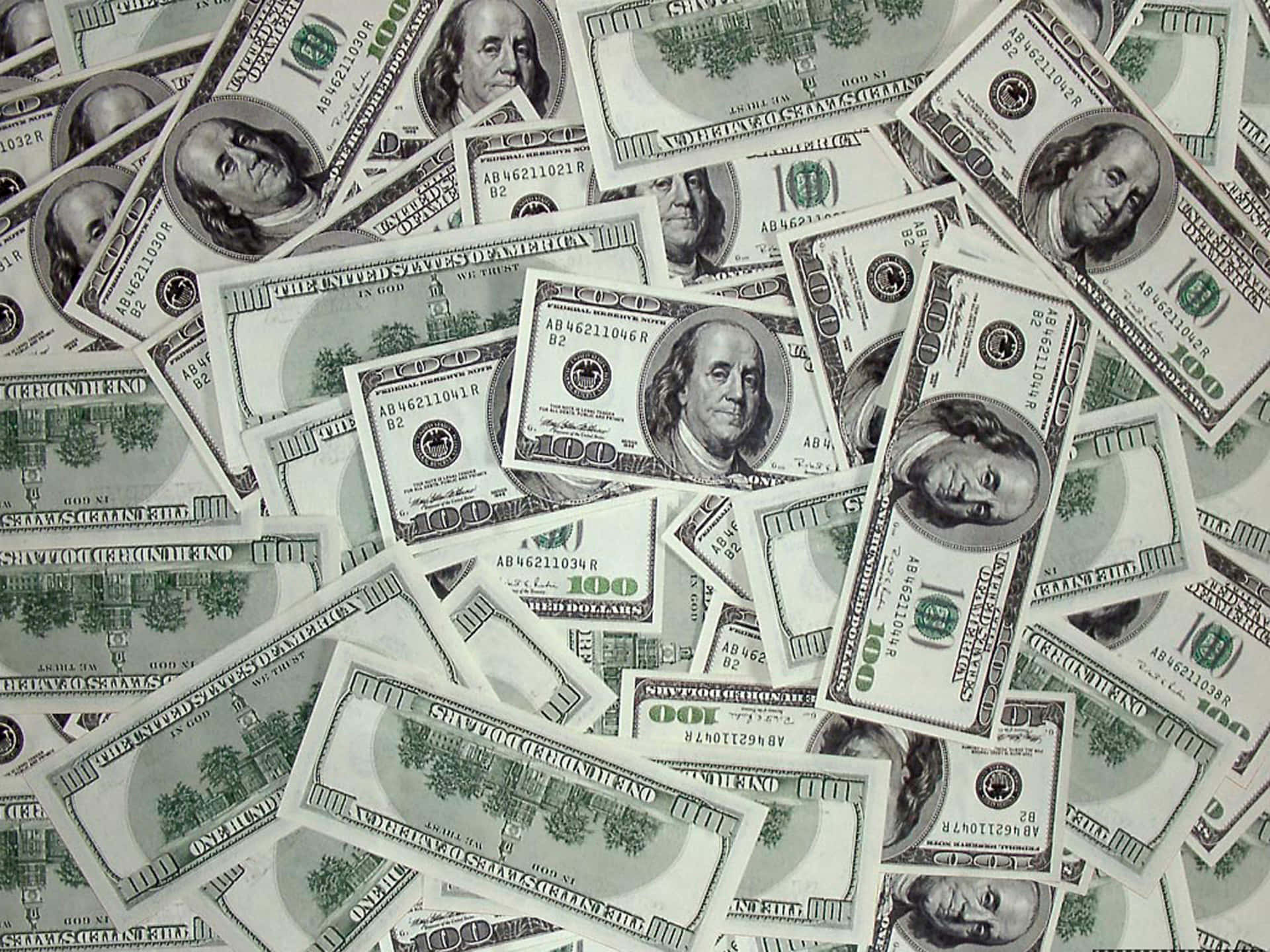 Pile Of 100 Dollar Bill Papers Background