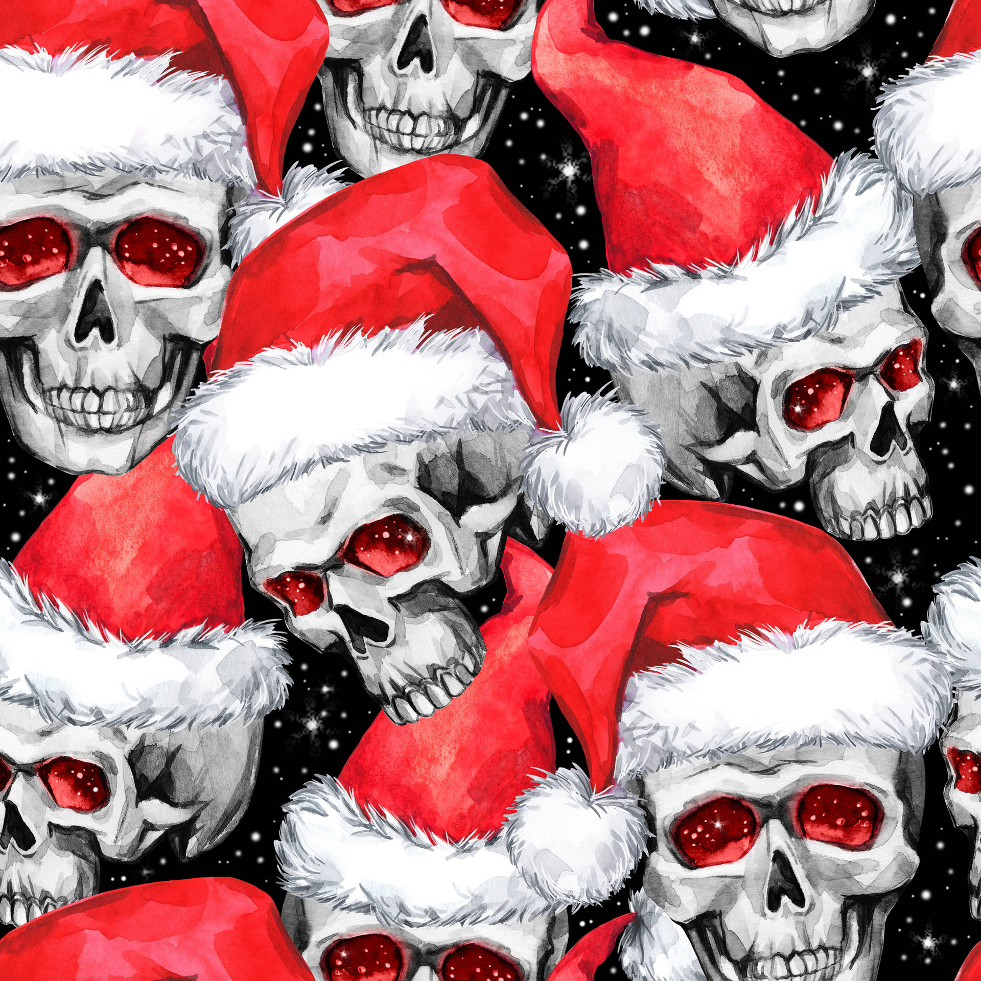 Pile Of Scary Christmas Skulls Background