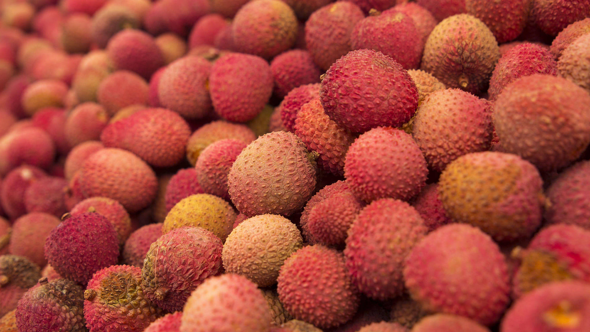 Pile Of Sweet Lychee Fruits