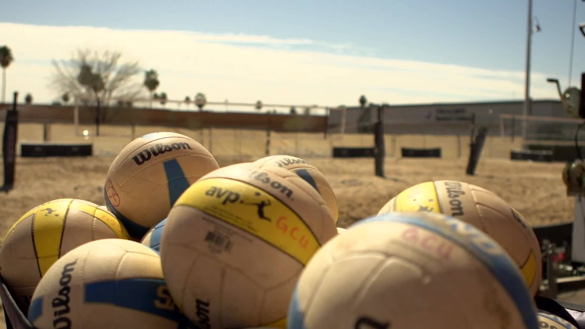 Pile Of Wilson Beach Volleyball Background