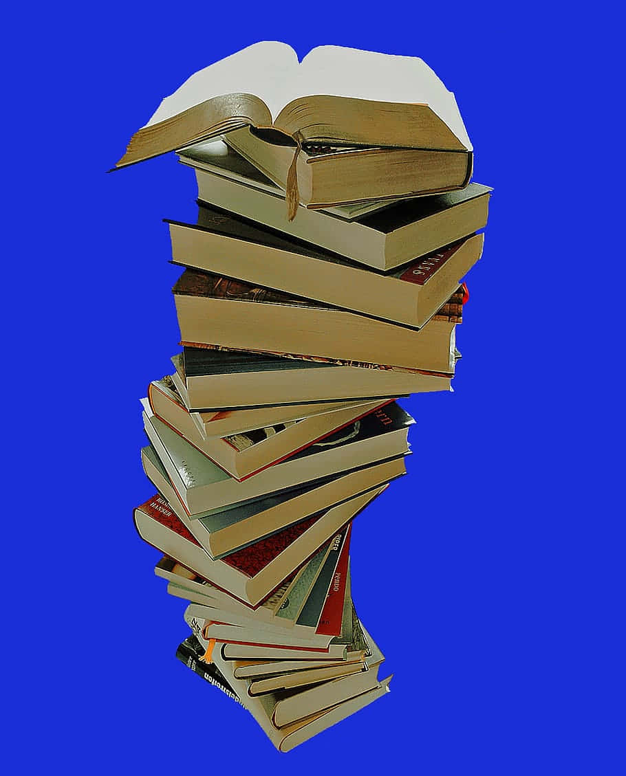 Piled Books For Eager Learning Background