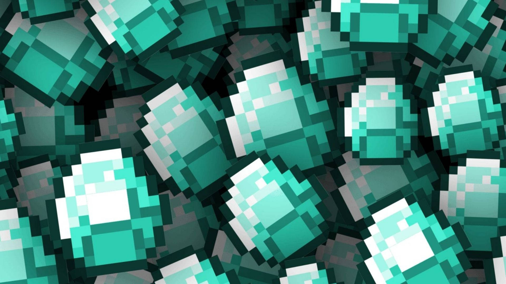 Piled Minecraft Diamonds Background