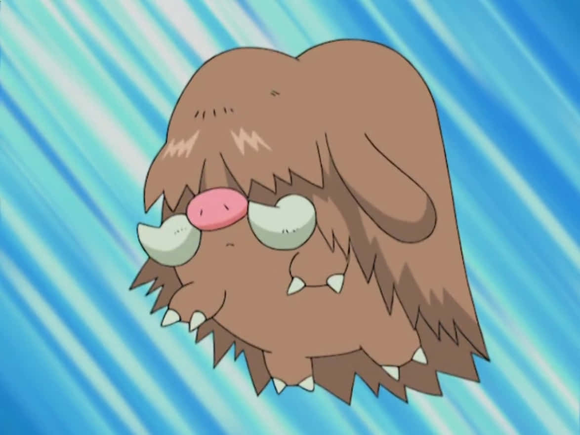 Piloswine In The Pokemon Anime With Blue Backdrop Background
