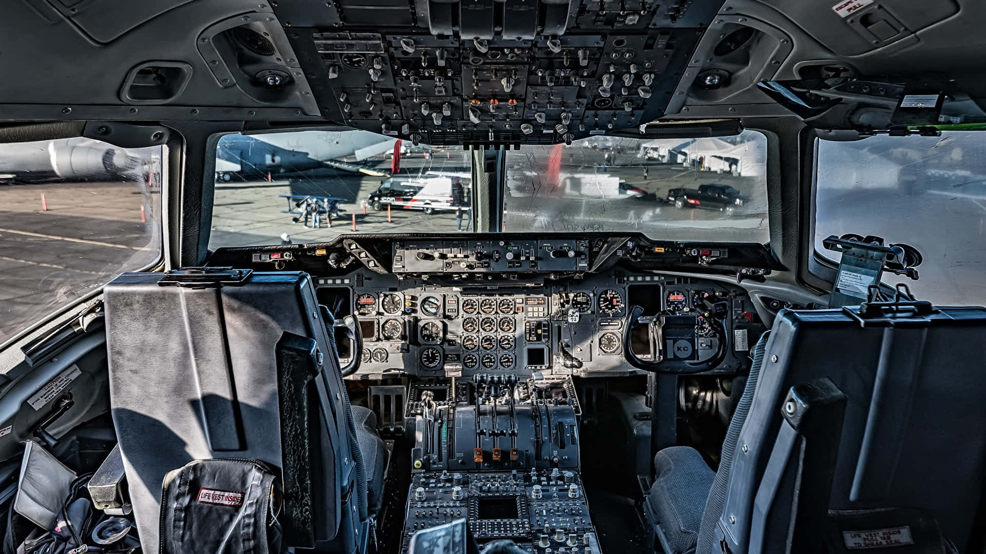 Pilot Cockpit Seat Inside Airplane