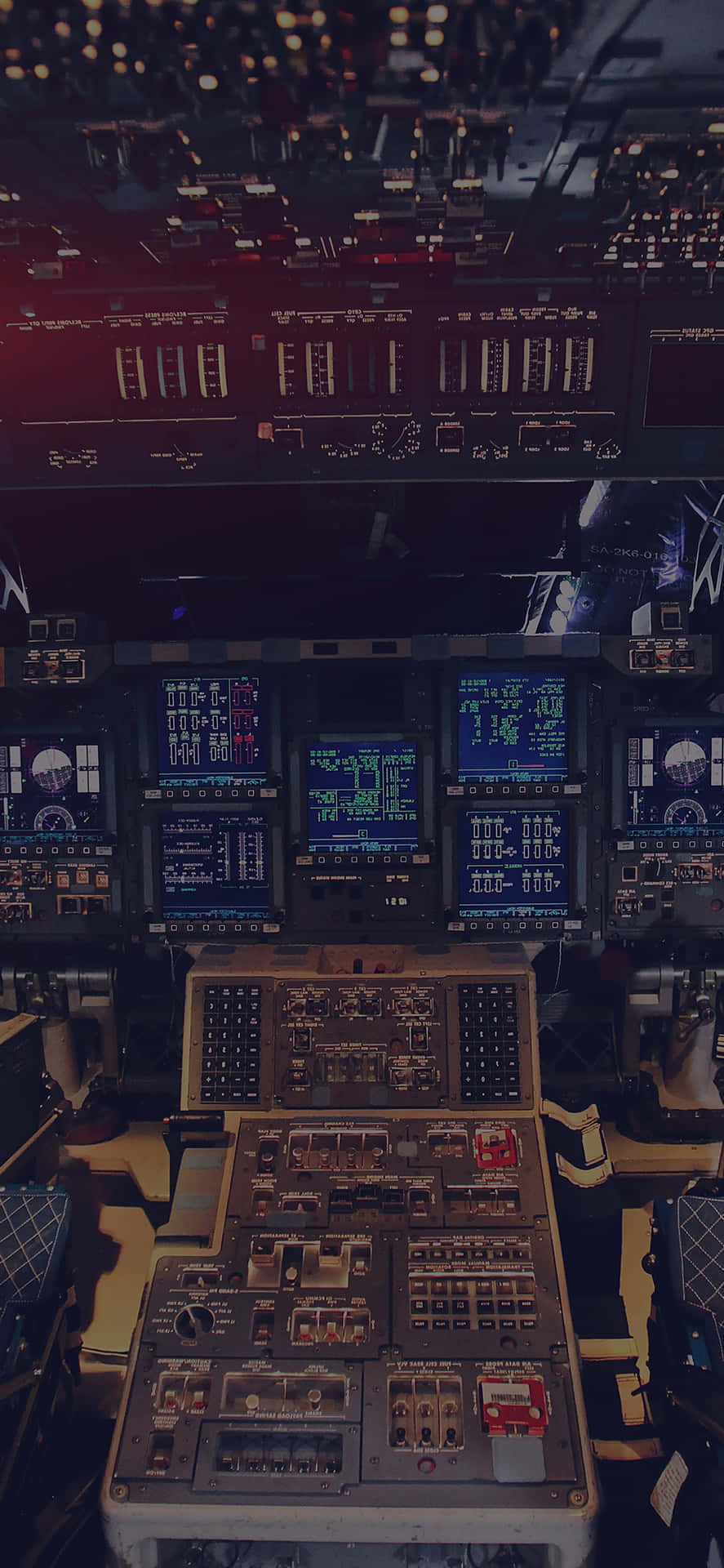 Pilot Command Area Inside Airplane Background