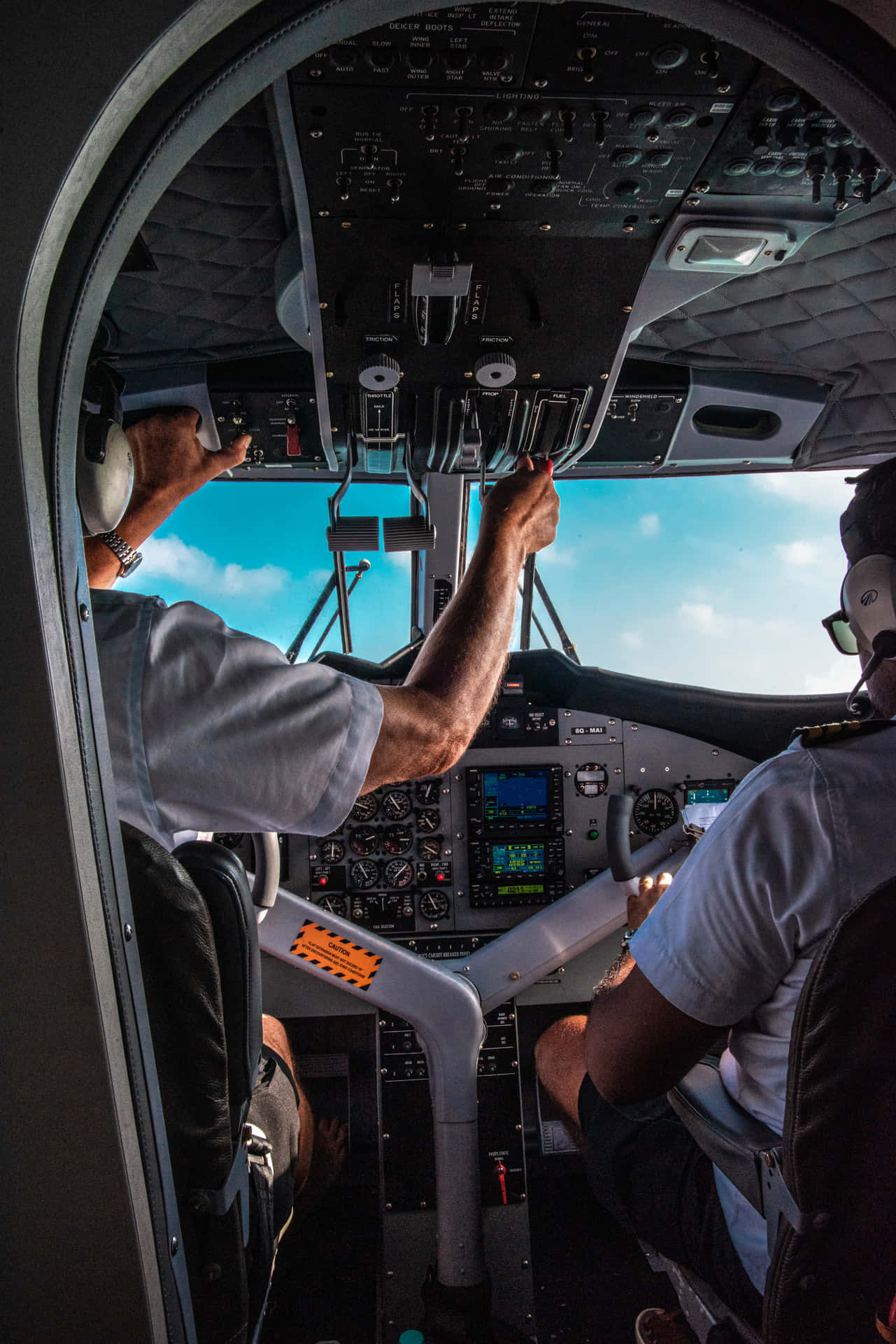 Pilot Controls Cockpit Background