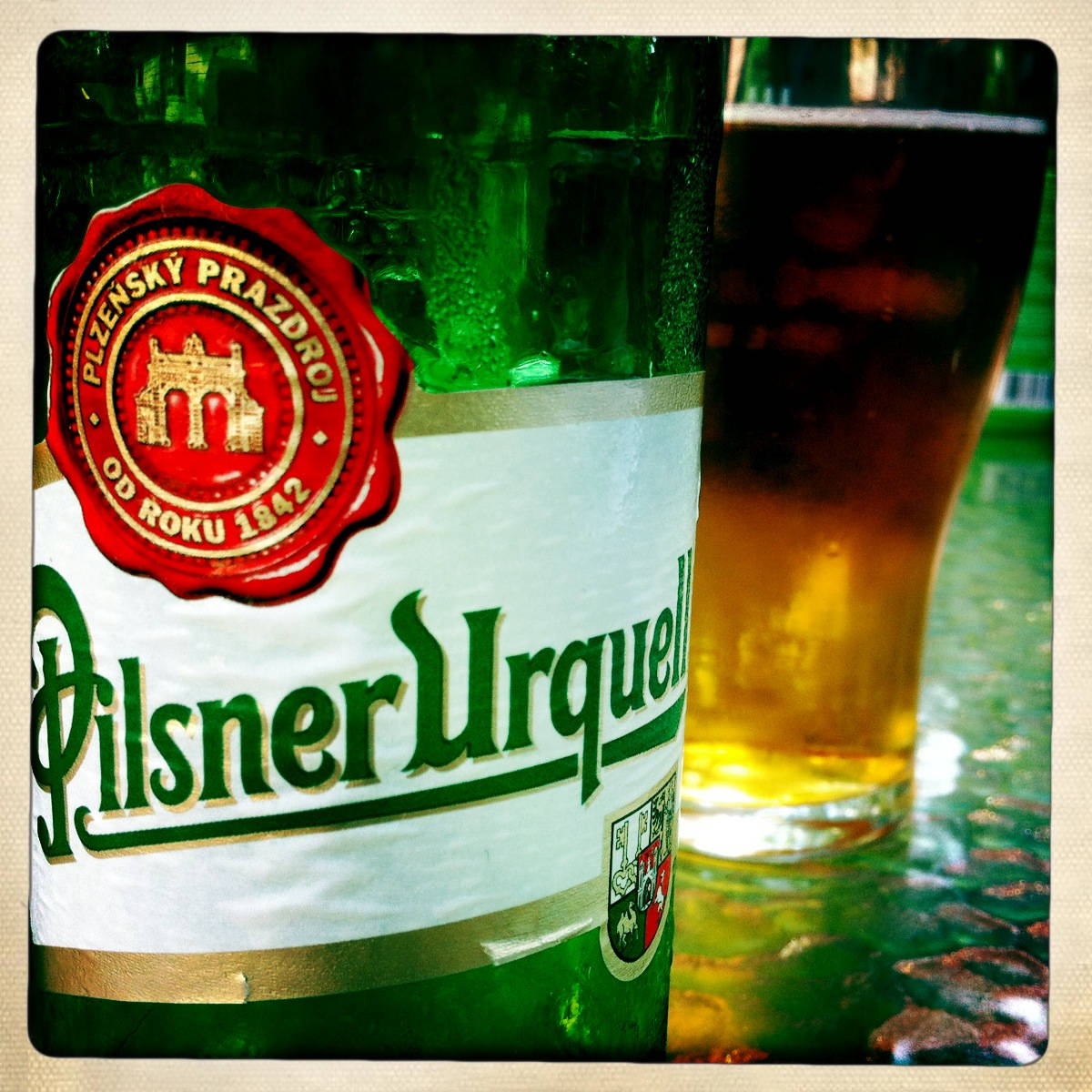 Pilsner Urquell Close Up Background