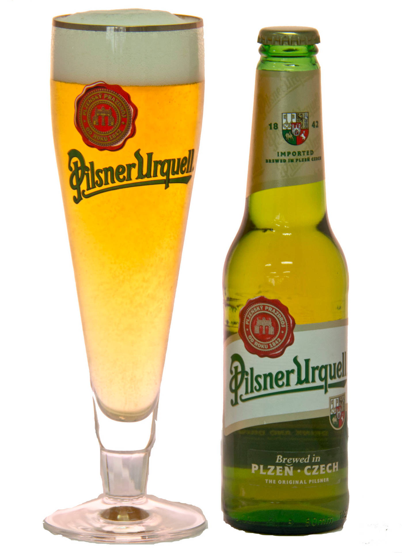 Pilsner Urquell Glass Background