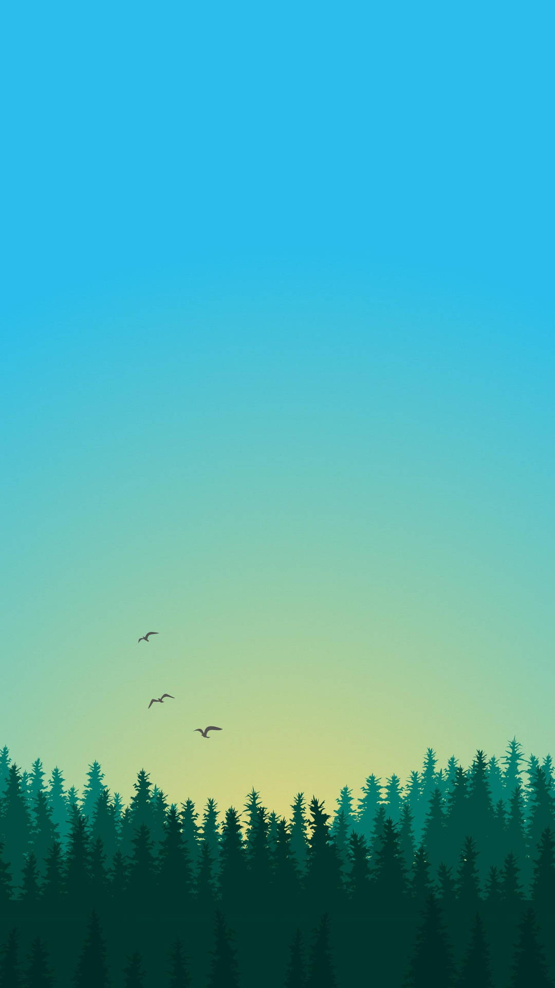 Pine Tree Forest Minimalist Android Background