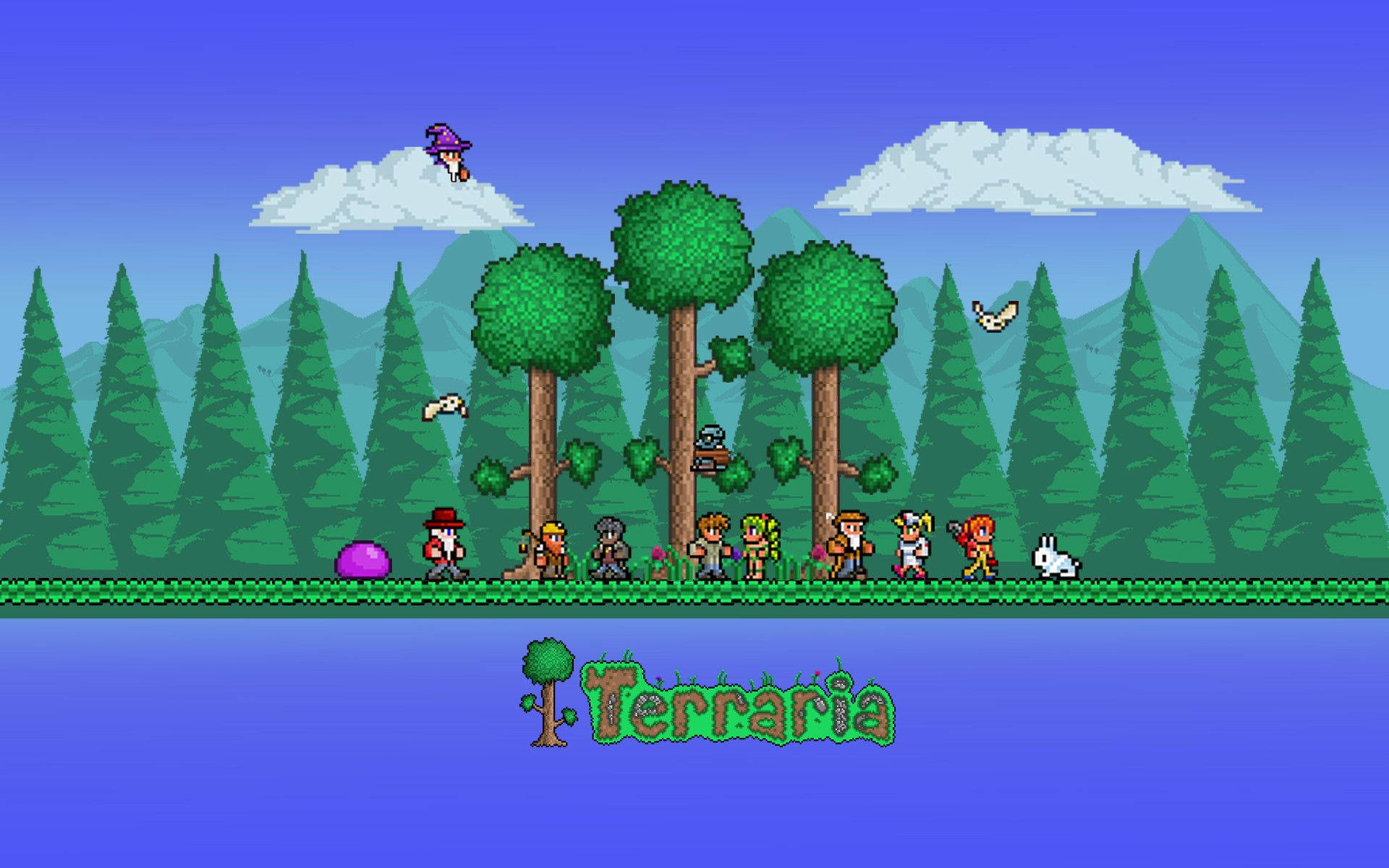 Pine Trees Forest Terraria Background