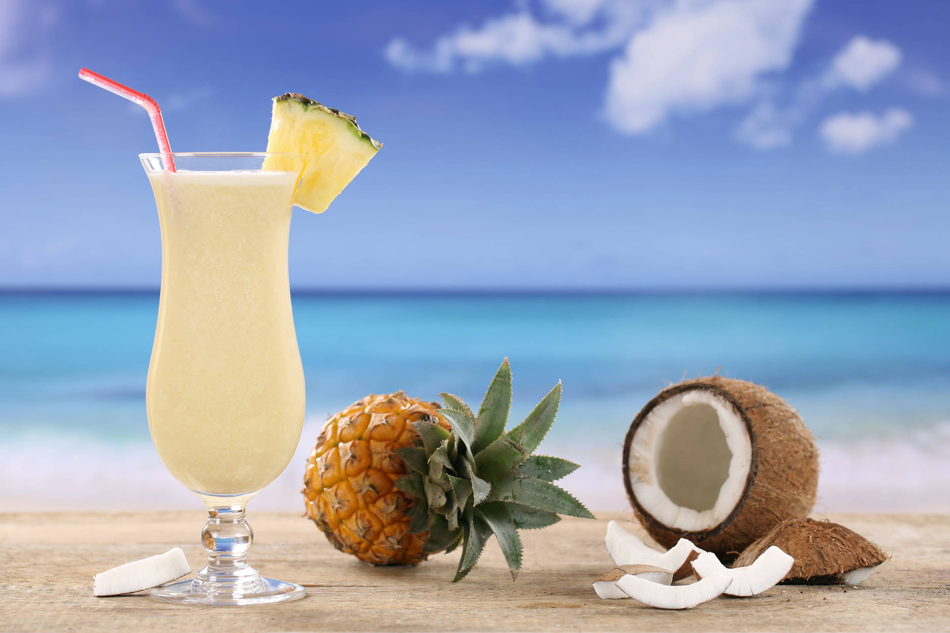 Pineapple And Coconut Milkshake Background