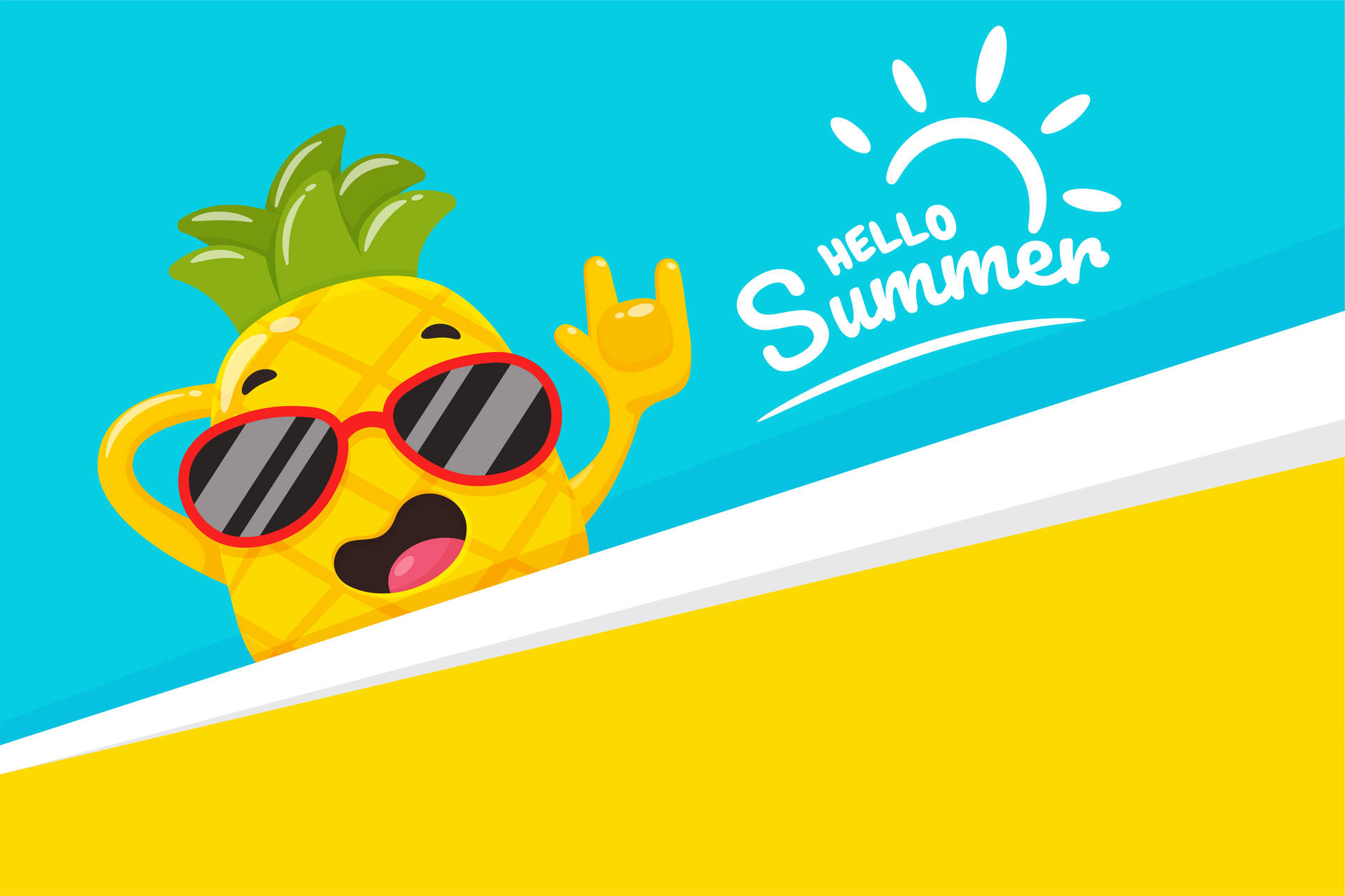 Pineapple Hello Summer Desktop Art Background
