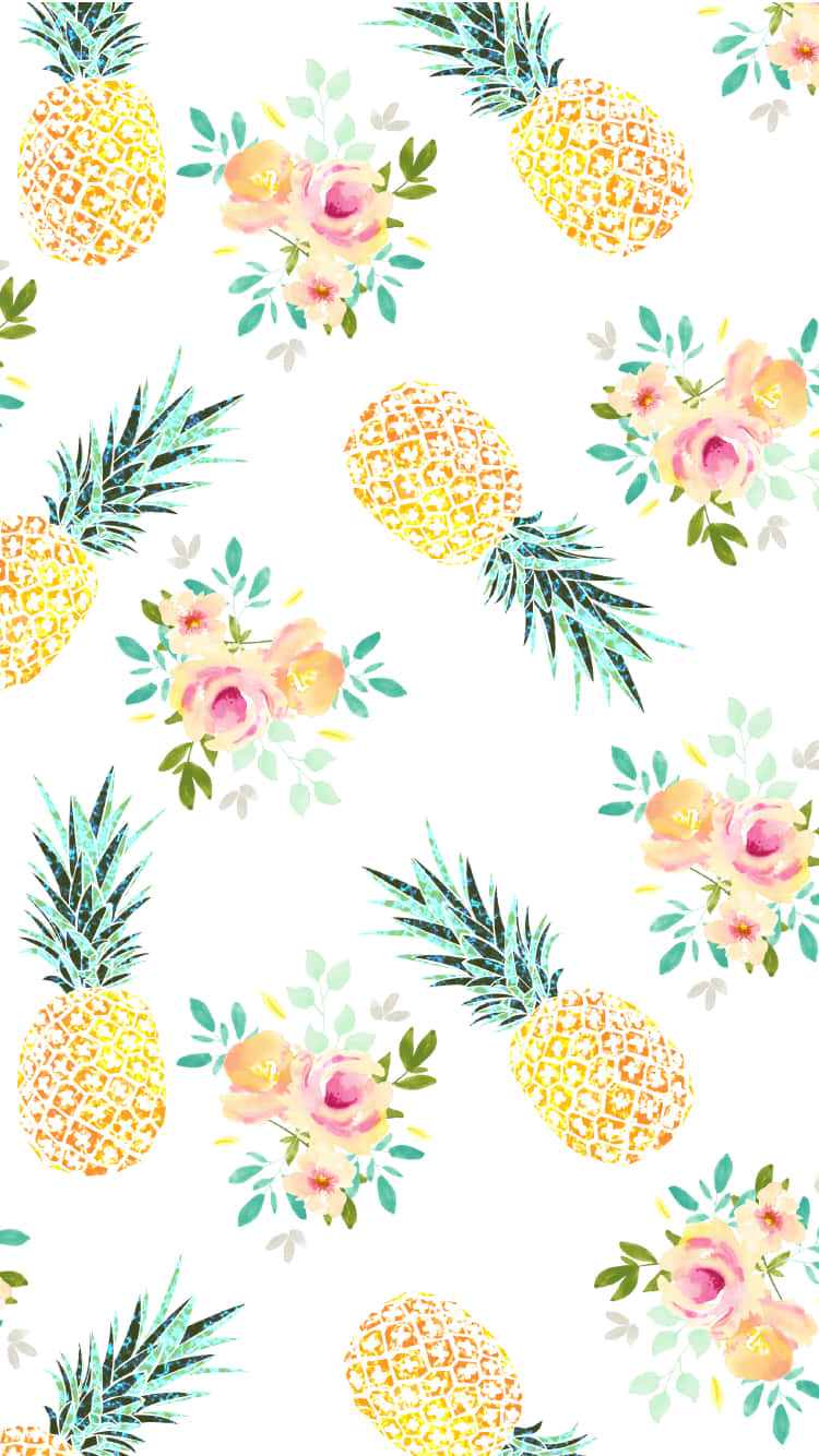 Pineapples And Flowers Pattern