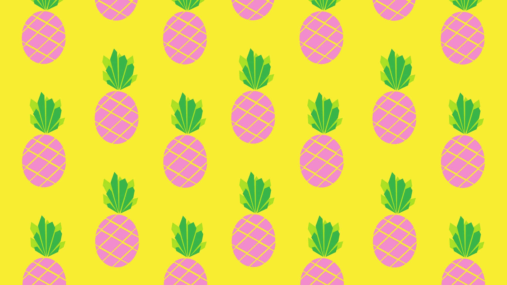 Pineapples On A Yellow Background Background