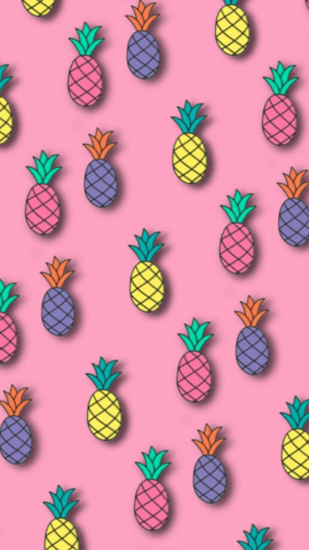 Pineapples On Pink Background Background