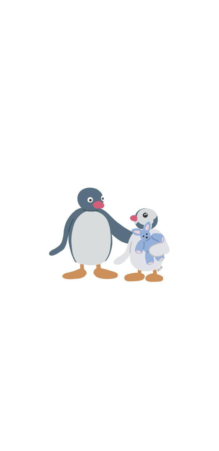 Pingu And Pinga With Rabbit Background