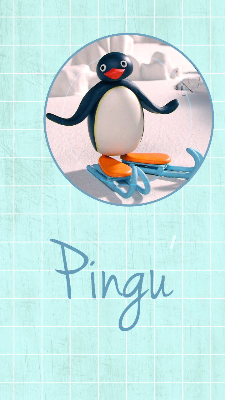 Pingu Blue Grid Background