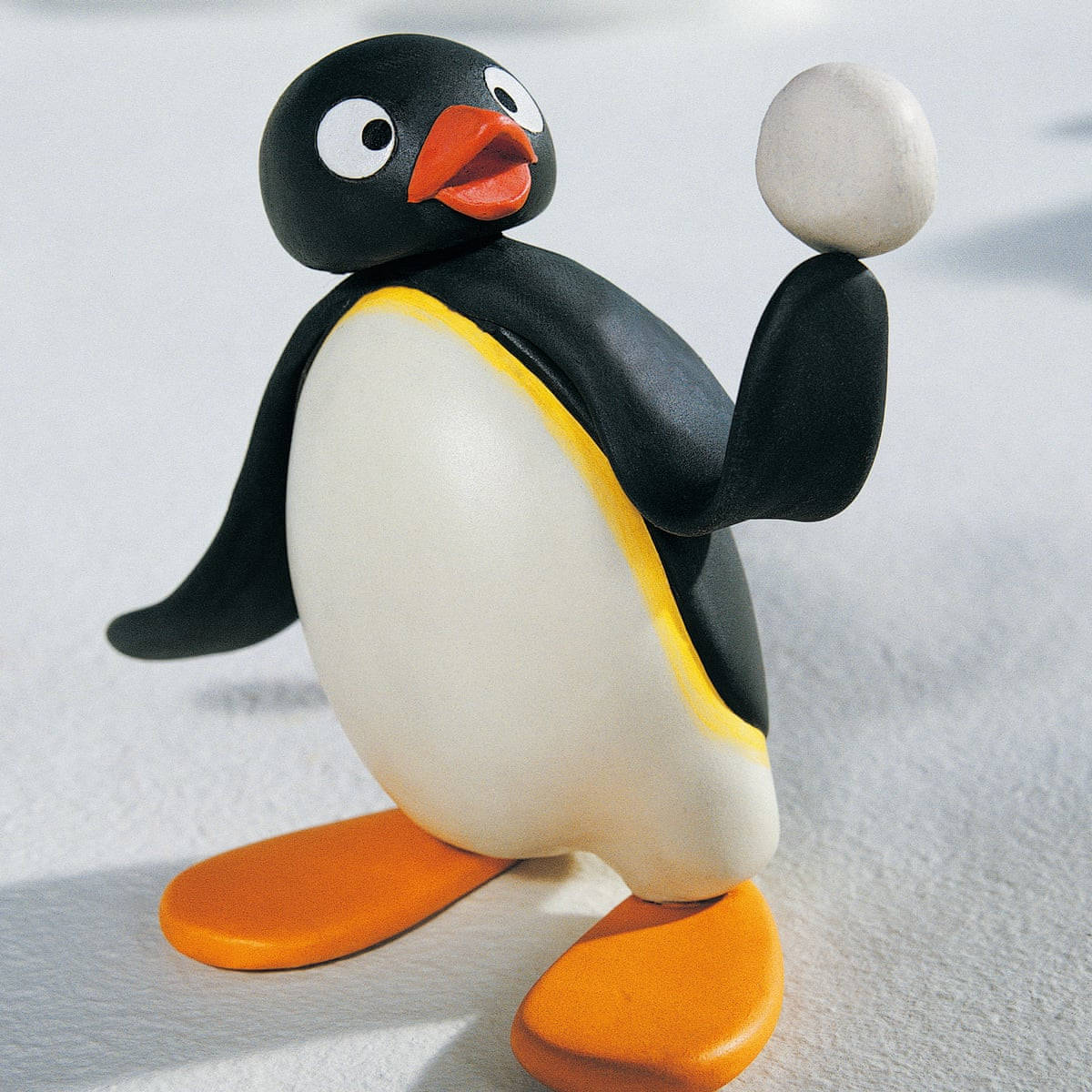 Pingu With Snowball Background