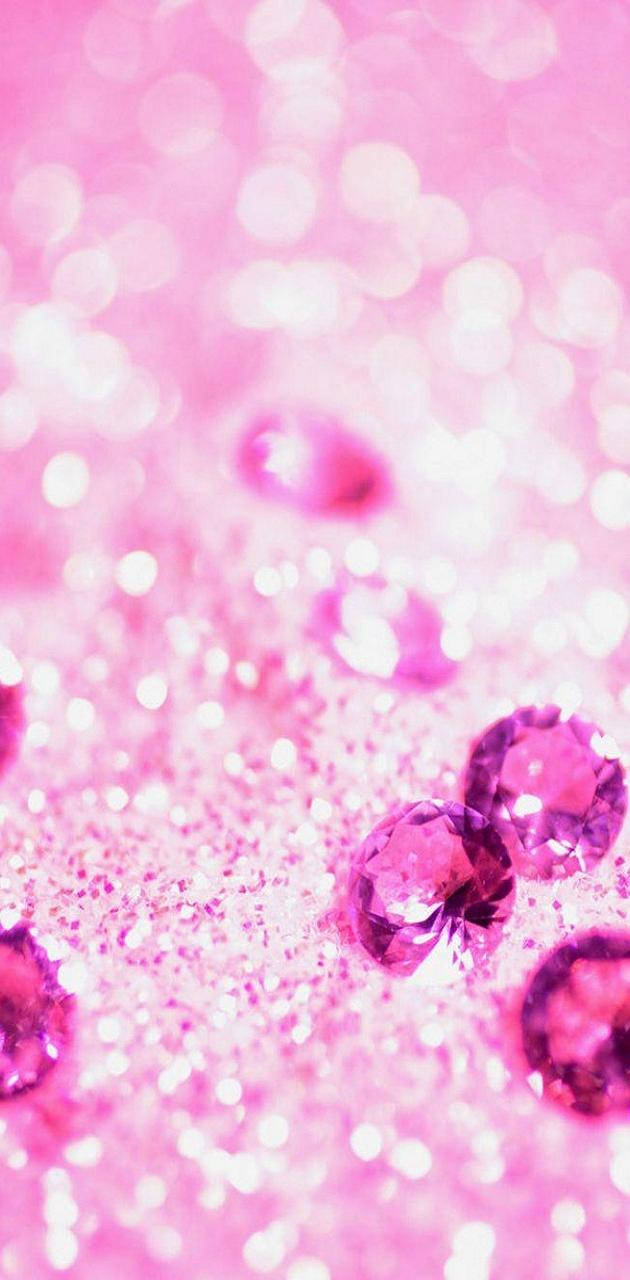 Pink 3d Iphone Jewels Background