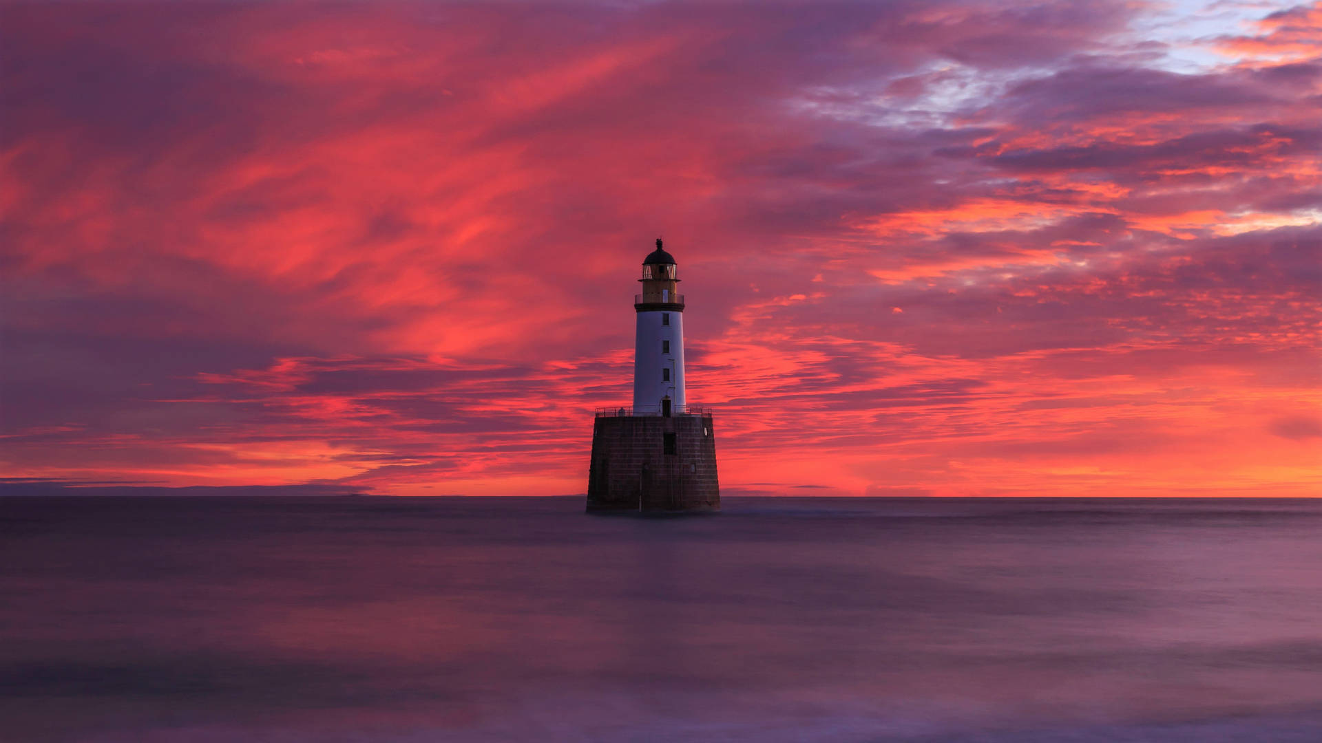 Pink 4k Sky Rattray Head Lighthouse Background