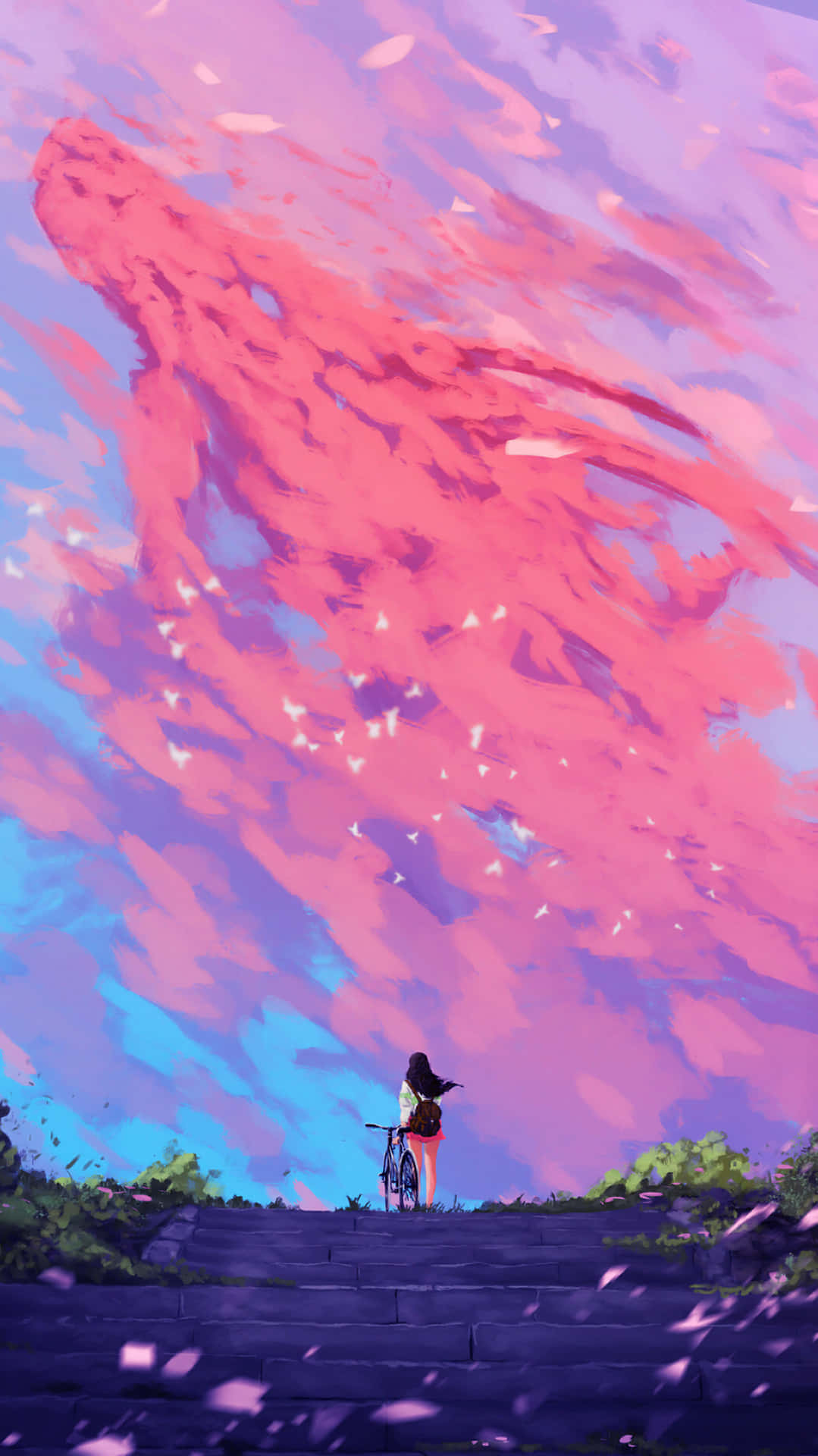 Pink Aesthetic Anime Phone Dragon Clouds