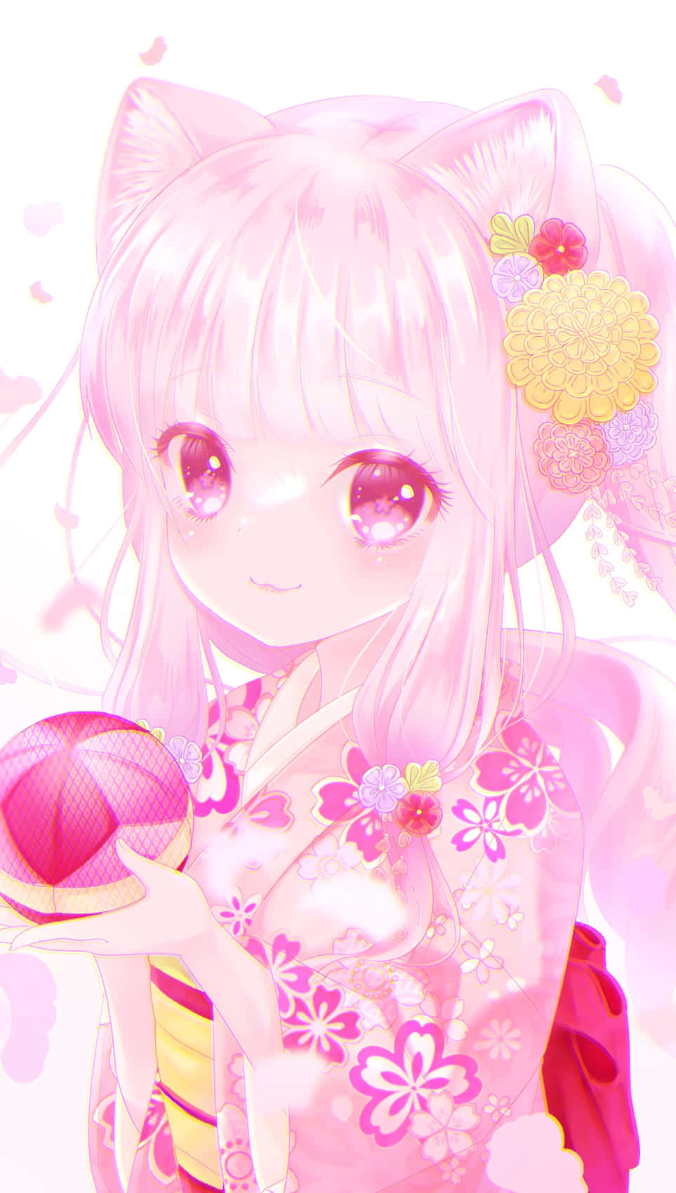 Pink Aesthetic Anime Phone Neko Girl