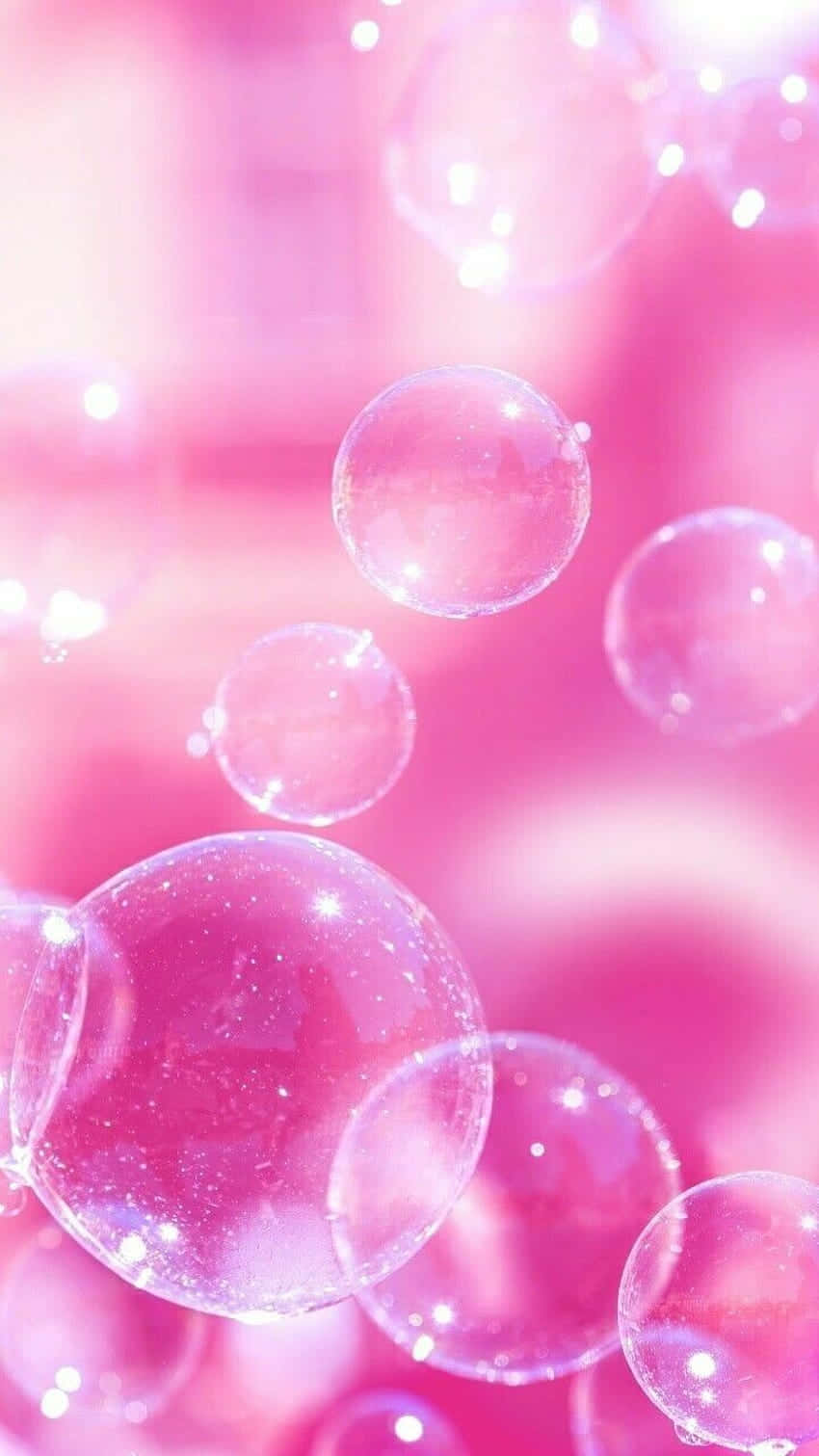 Pink Aesthetic Bubbles Background Background