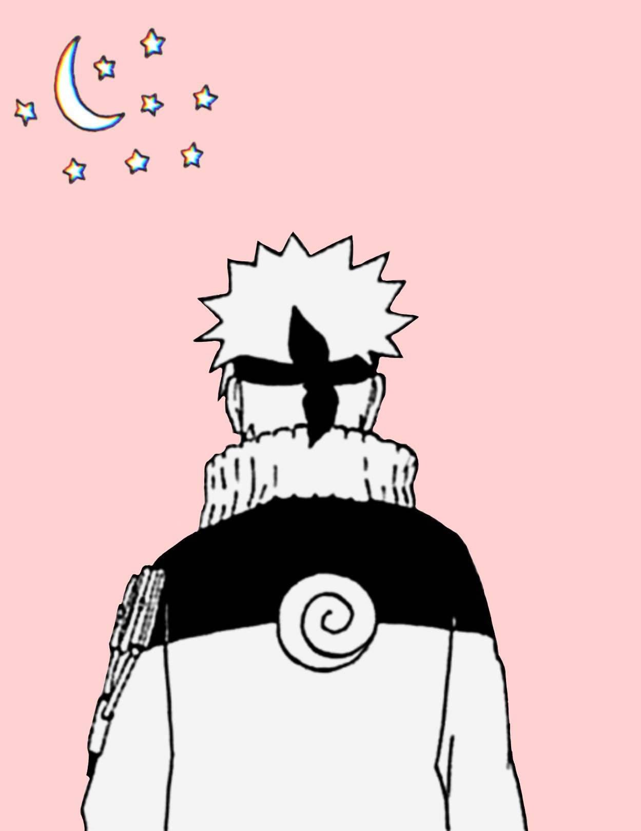 Pink Aesthetic Naruto Back Angle Background