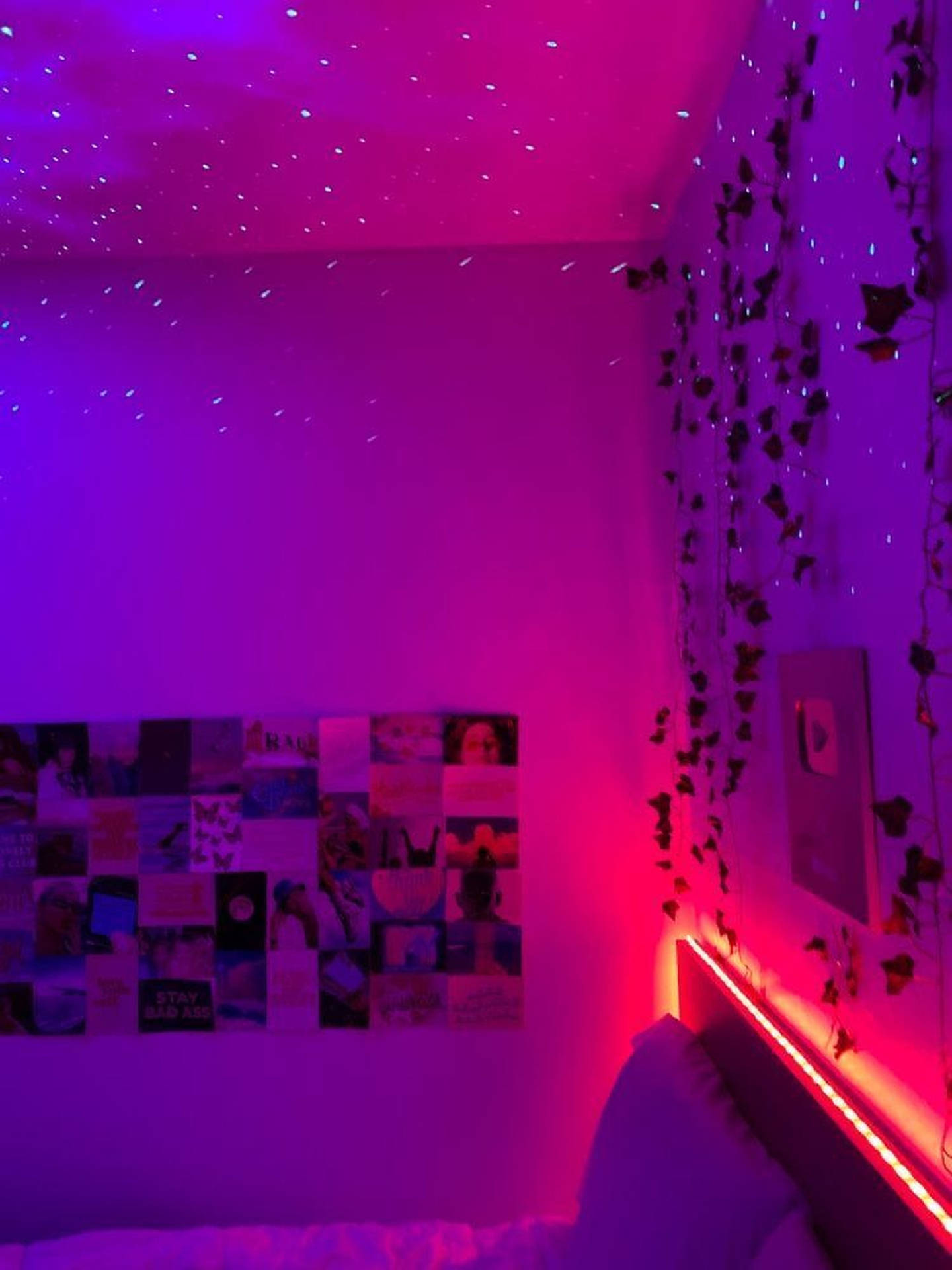 Pink Aesthetic Room Led Light Background