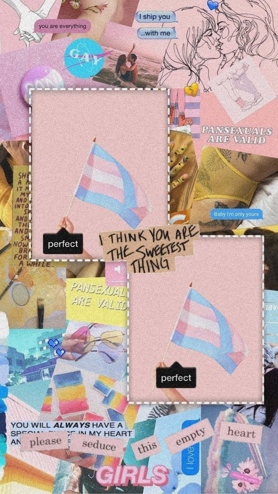 Pink Aesthetic Trans And Lgbt Collage Background
