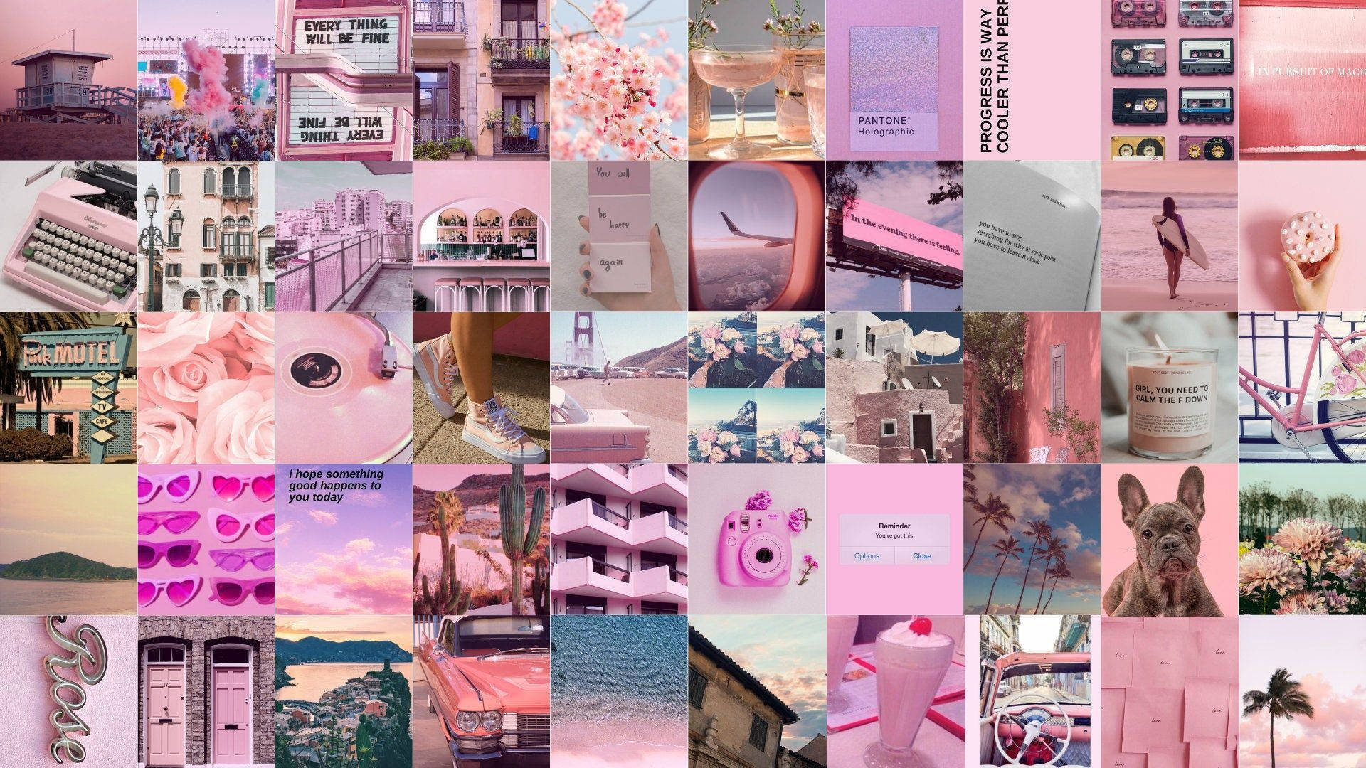 Pink Aesthetic Tumblr Laptop Collage