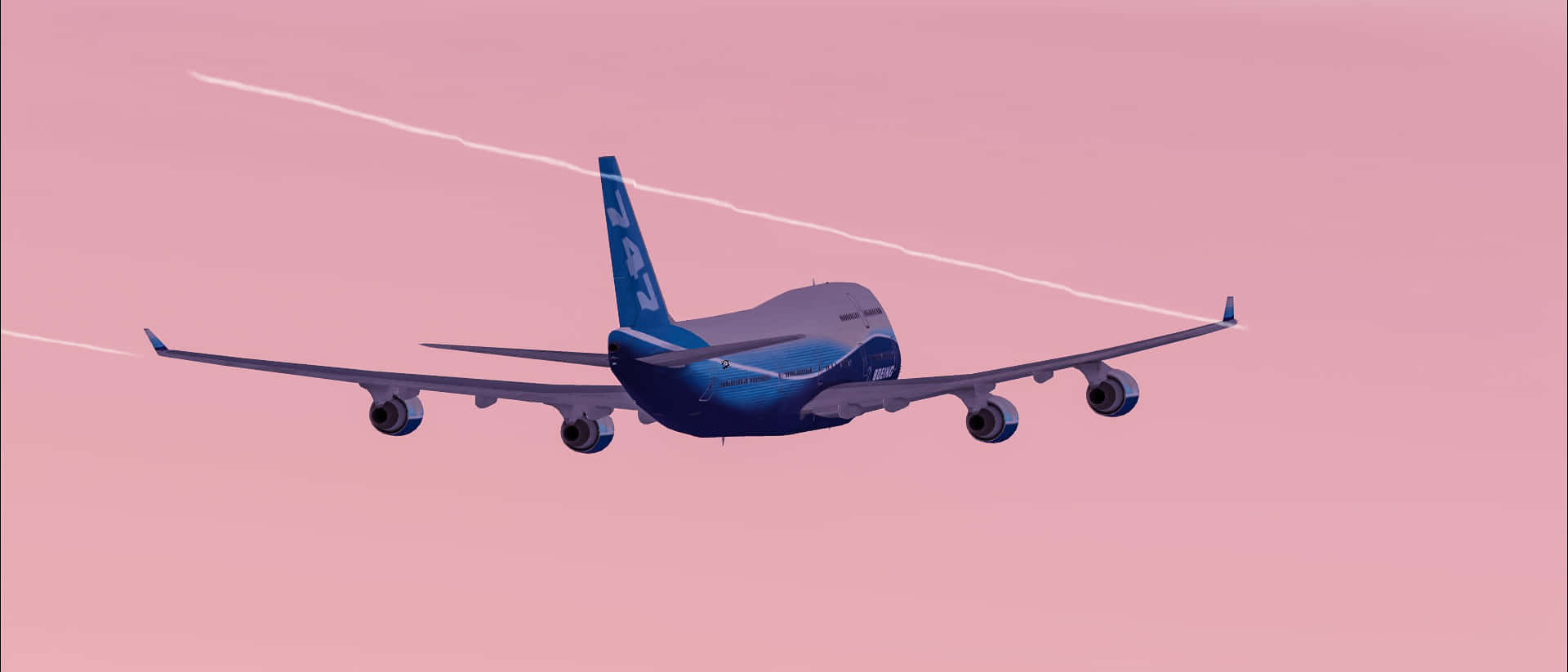 Pink Airplane Taking Off In Paris, France Background