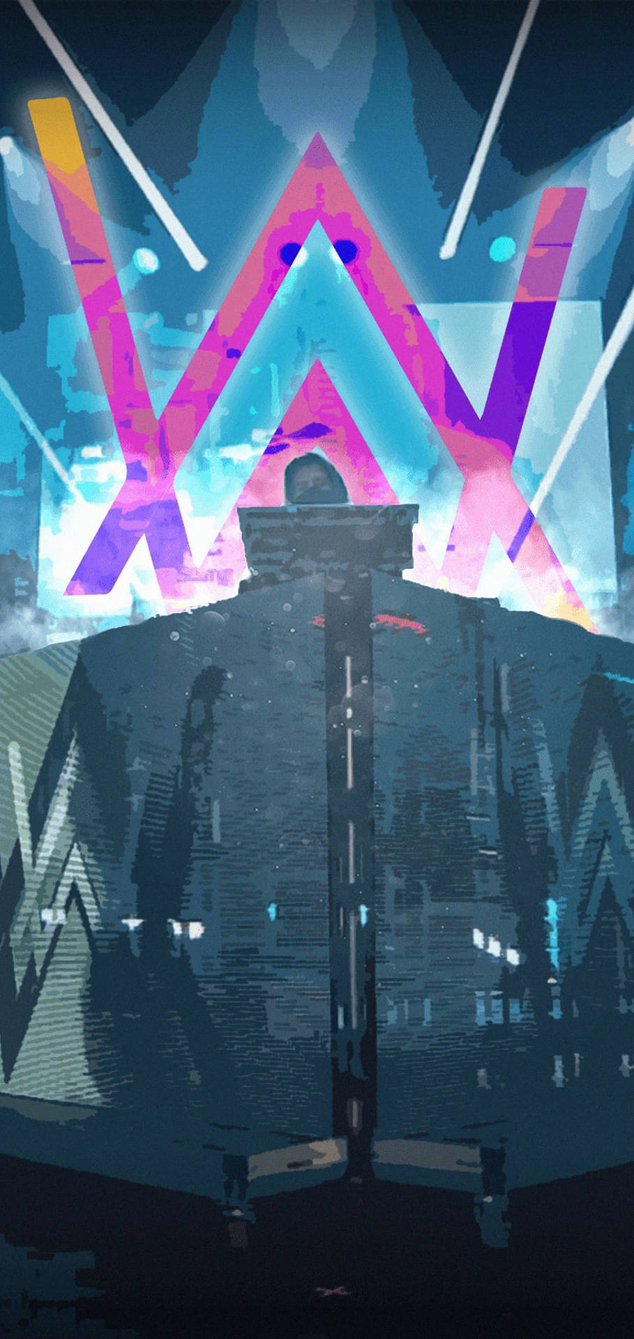 Pink Alan Walker Logo On Screen Background