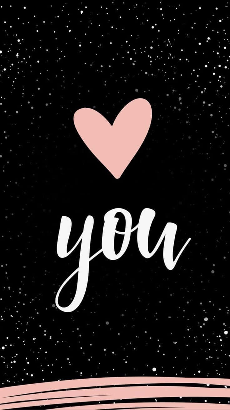 Pink And Black I Heart Pfp Background